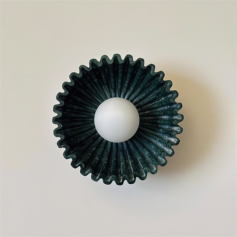 Wall Lamp Ceramics and Glass Dark Green White Black Beige Sculptural - Neutralighting