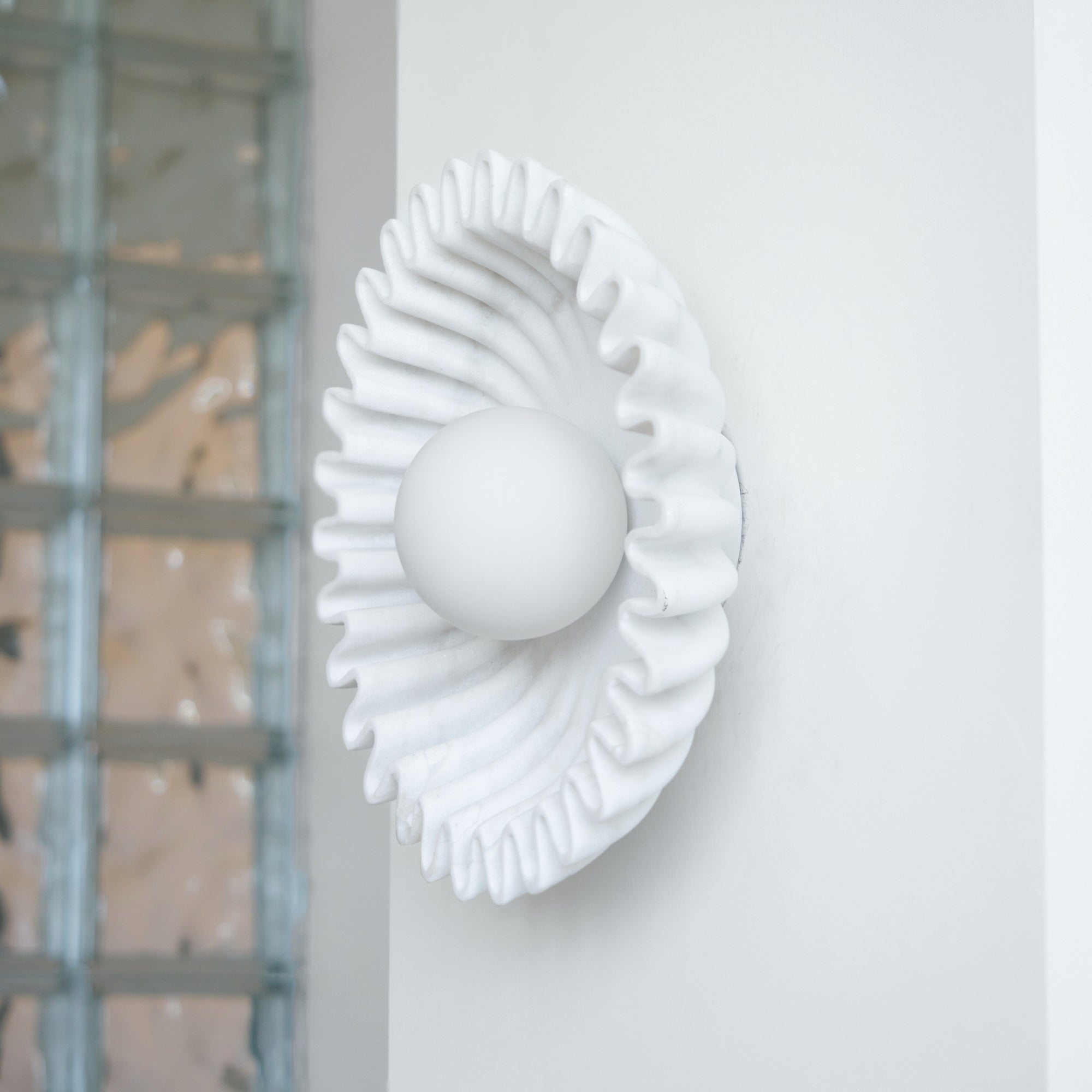Wall Lamp Ceramics and Glass Dark Green White Black Beige Sculptural - Neutralighting