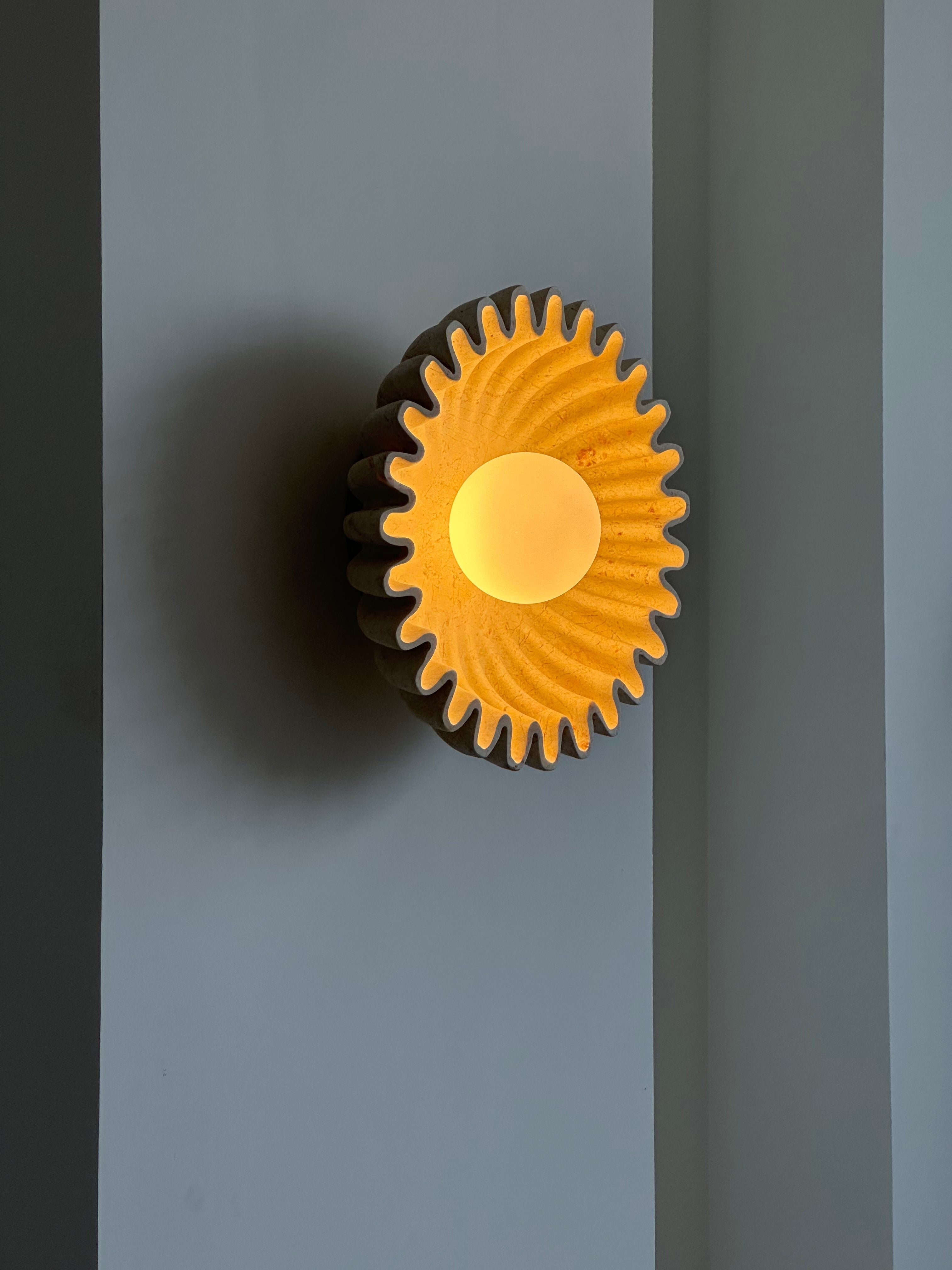 Wall Lamp Ceramics and Glass Dark Green White Black Beige Sculptural - Neutralighting