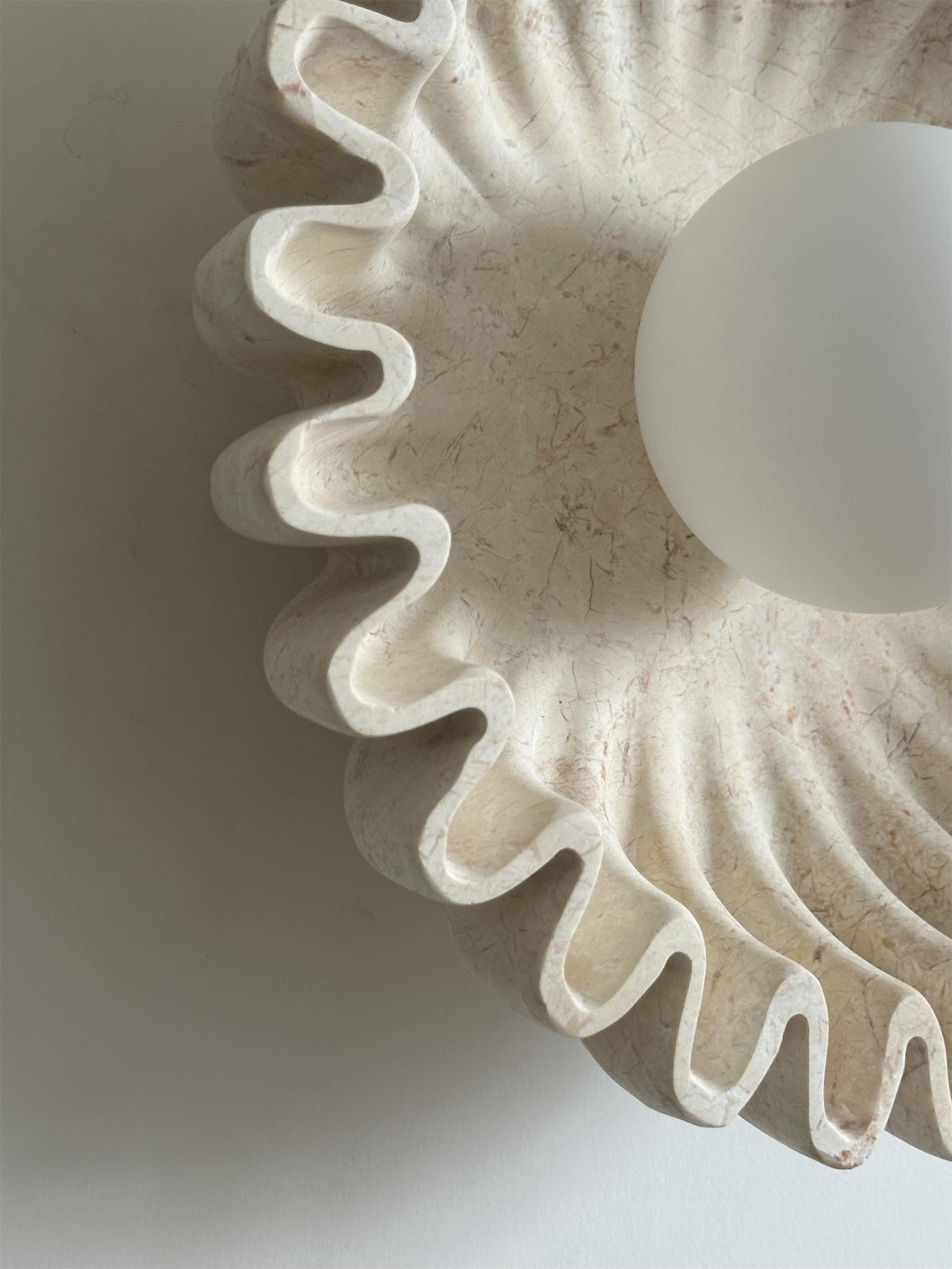 Wall Lamp Ceramics and Glass Dark Green White Black Beige Sculptural - Neutralighting