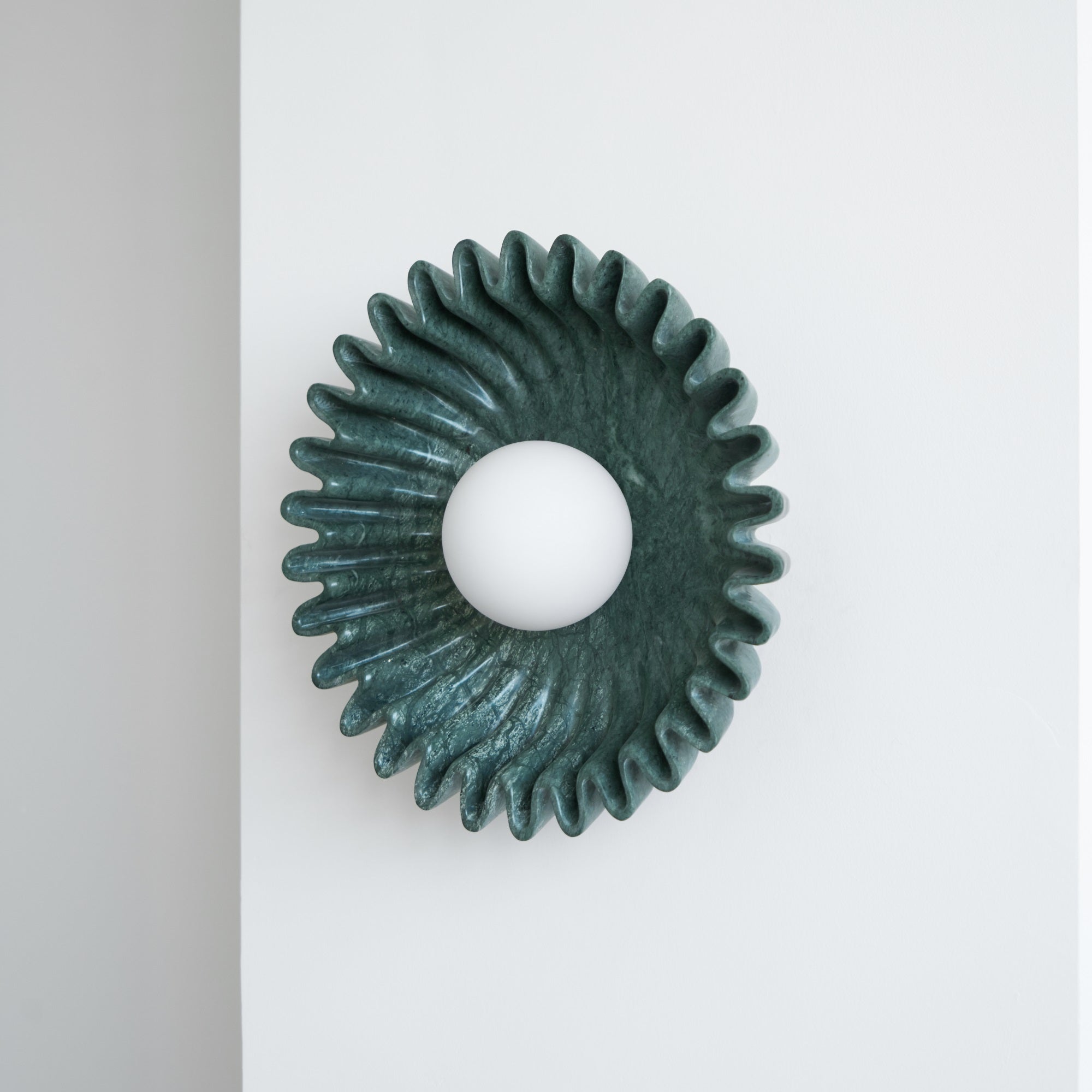 Wall Lamp Ceramics and Glass Dark Green White Black Beige Sculptural - Neutralighting