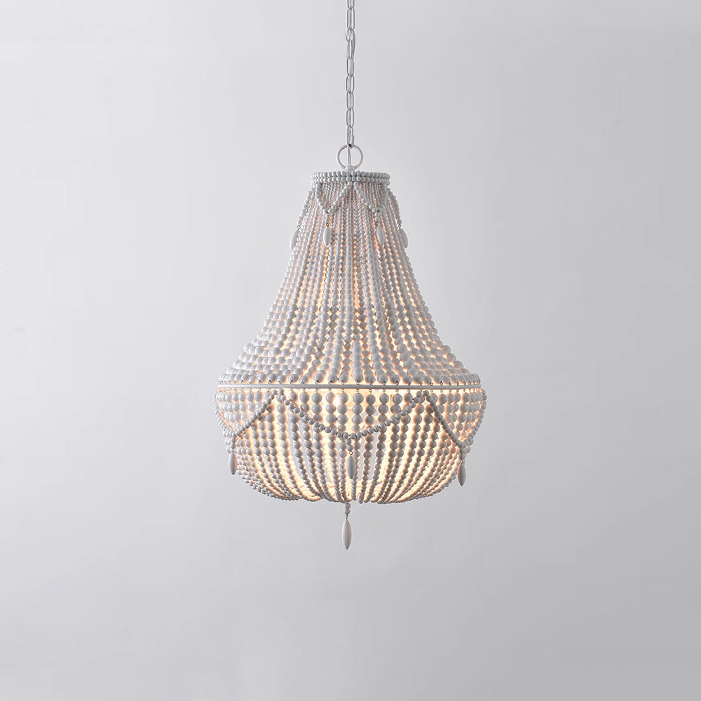 Eirikuvyu Postmodern Luxury Bead Metal Wood Chandelier - Neutralighting