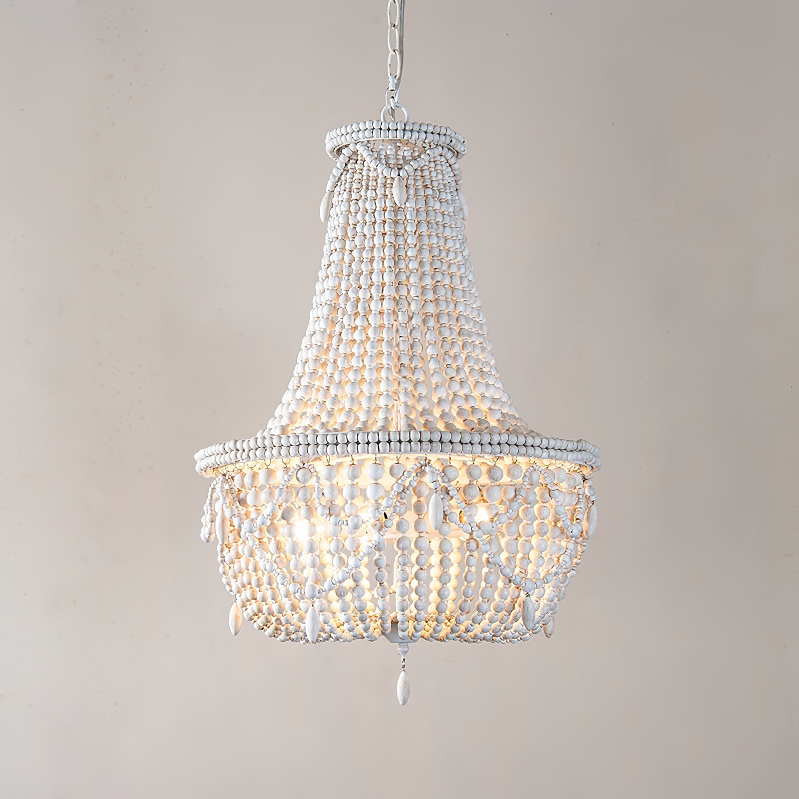 Eirikuvyu Postmodern Luxury Bead Metal Wood Chandelier - Neutralighting