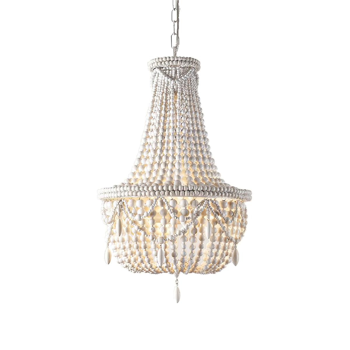 Eirikuvyu Postmodern Luxury Bead Metal Wood Chandelier - Neutralighting