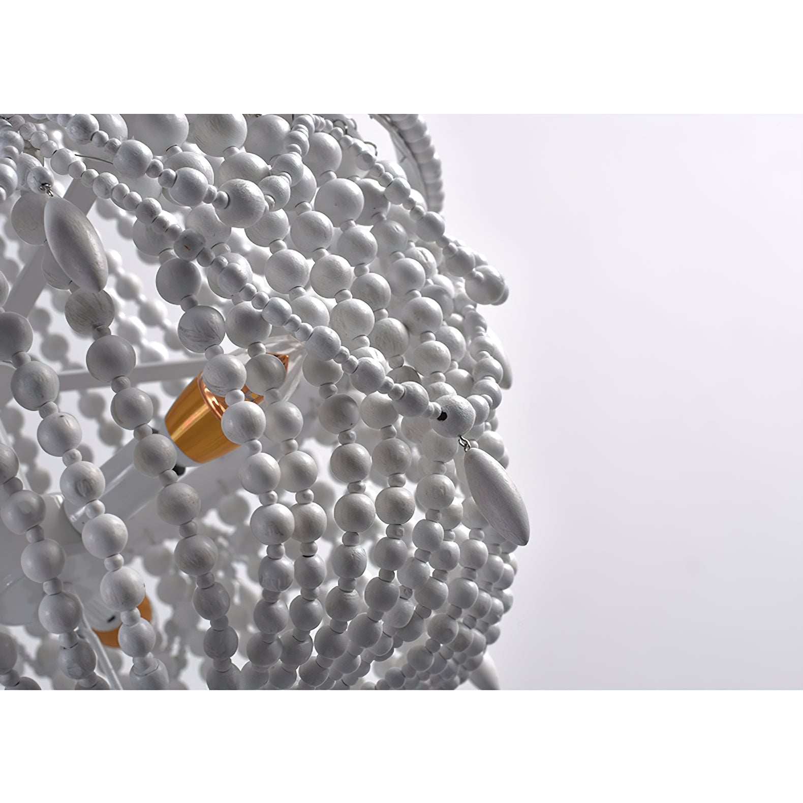 Eirikuvyu Postmodern Luxury Bead Metal Wood Chandelier - Neutralighting