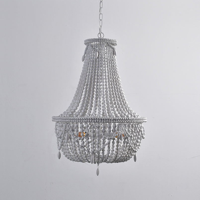 Eirikuvyu Postmodern Luxury Bead Metal Wood Chandelier - Neutralighting