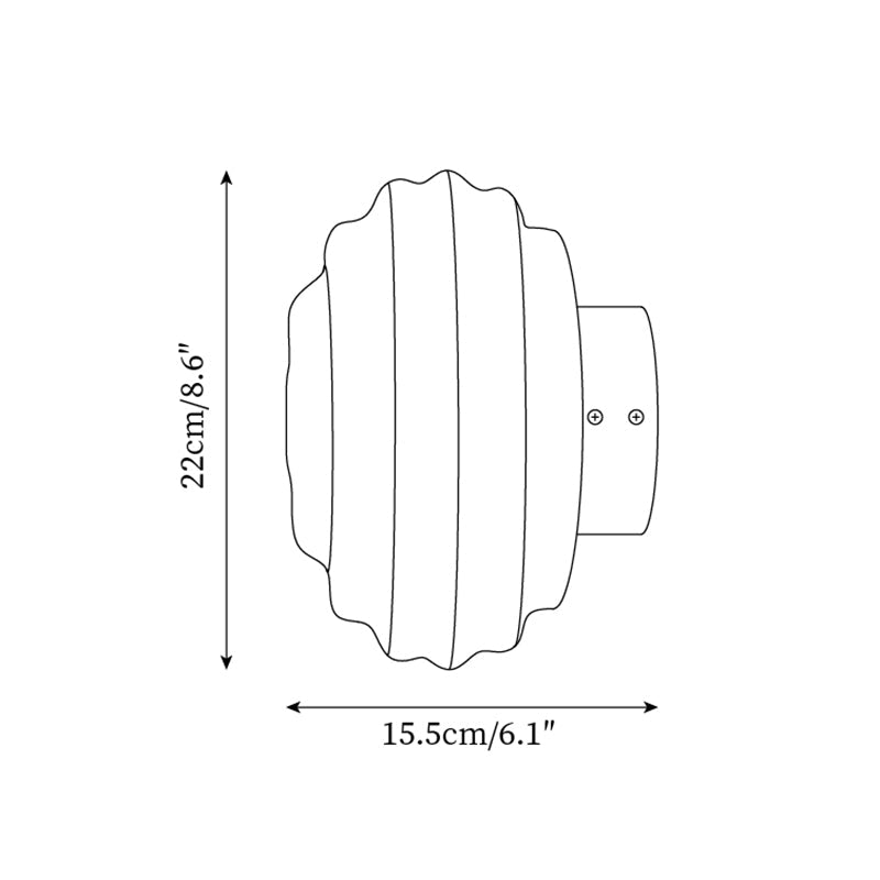 Duvia Rippled Glass Wall Lamp - Neutralighting