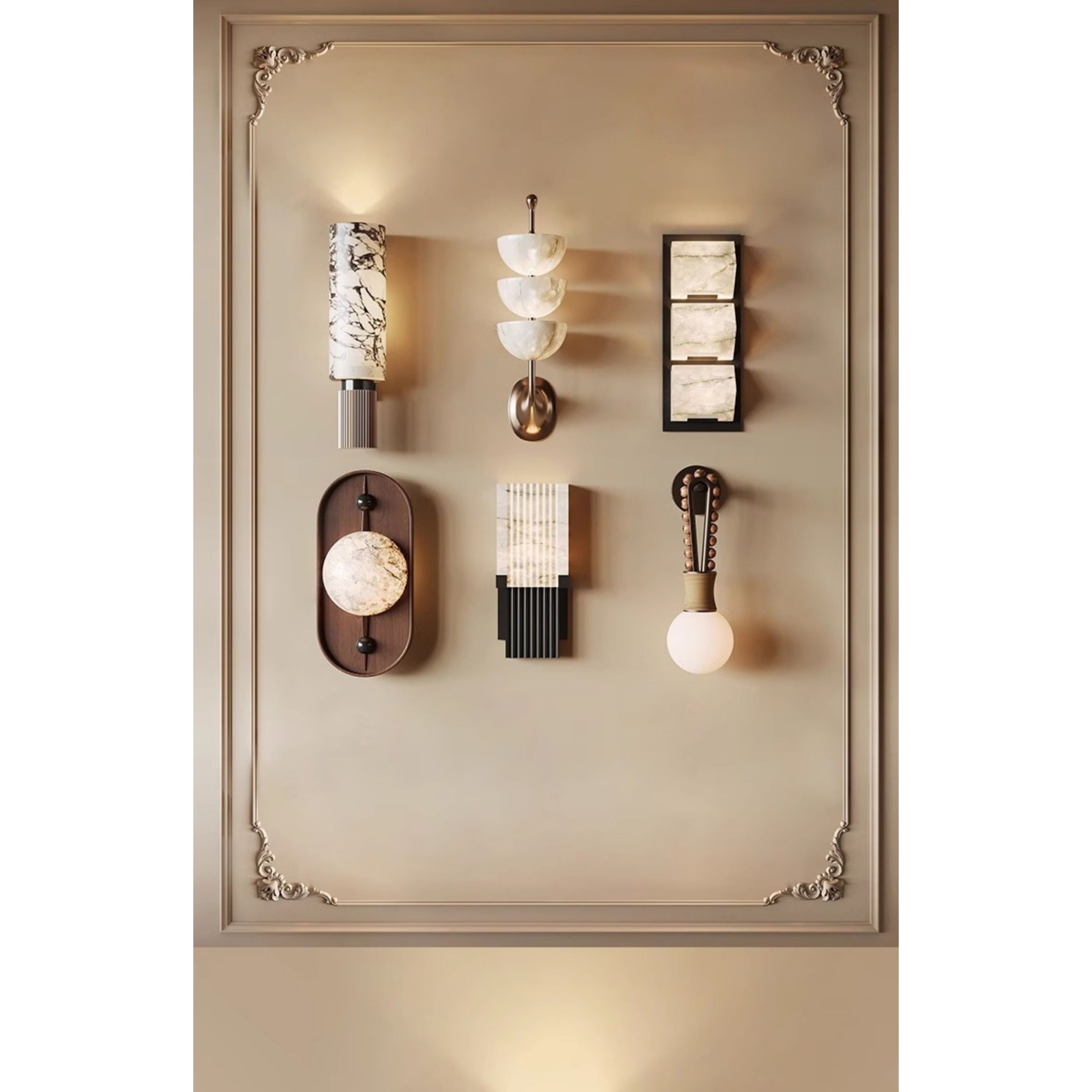 Gloruvyu Individual Creativity Metal Alabaster Wall Lamp - Neutralighting