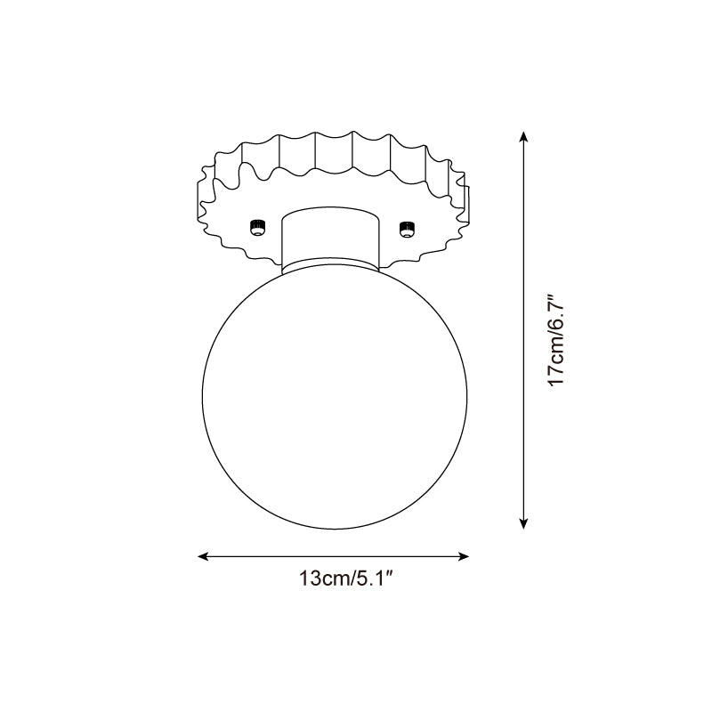 Ritta Ceiling Light Travertine Scalloped Base - Neutralighting
