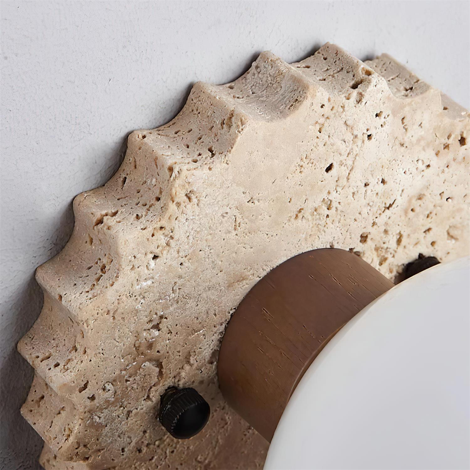 Ritta Ceiling Light Travertine Scalloped Base - Neutralighting