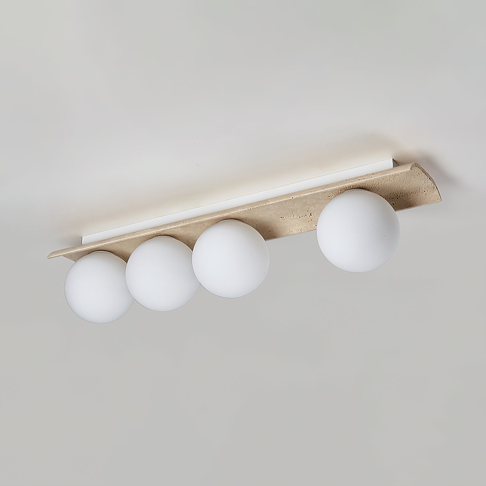 Bianca Globe Modern Minimalist Travertine Glass Ceiling Lamp - Neutralighting