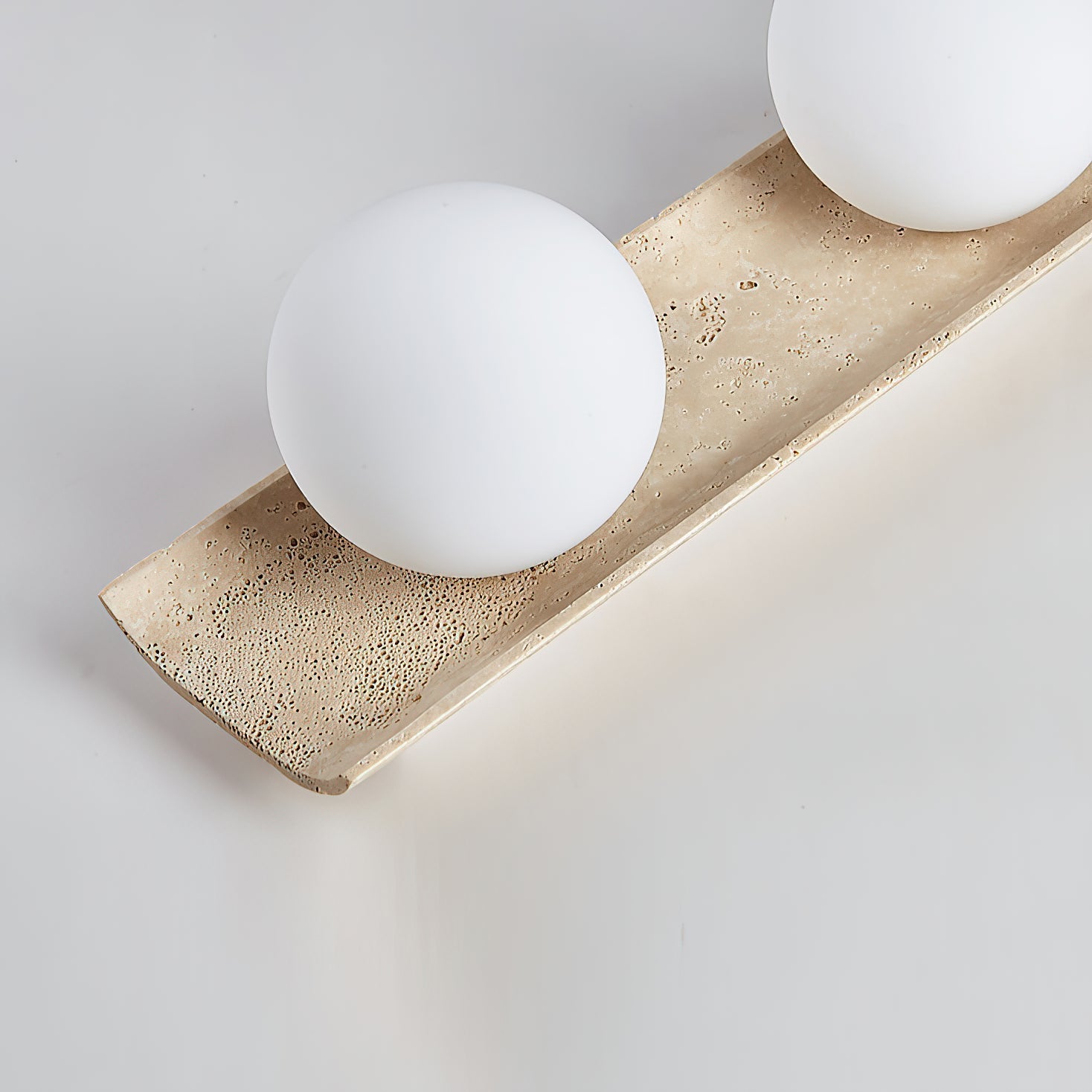 Bianca Globe Modern Minimalist Travertine Glass Ceiling Lamp - Neutralighting