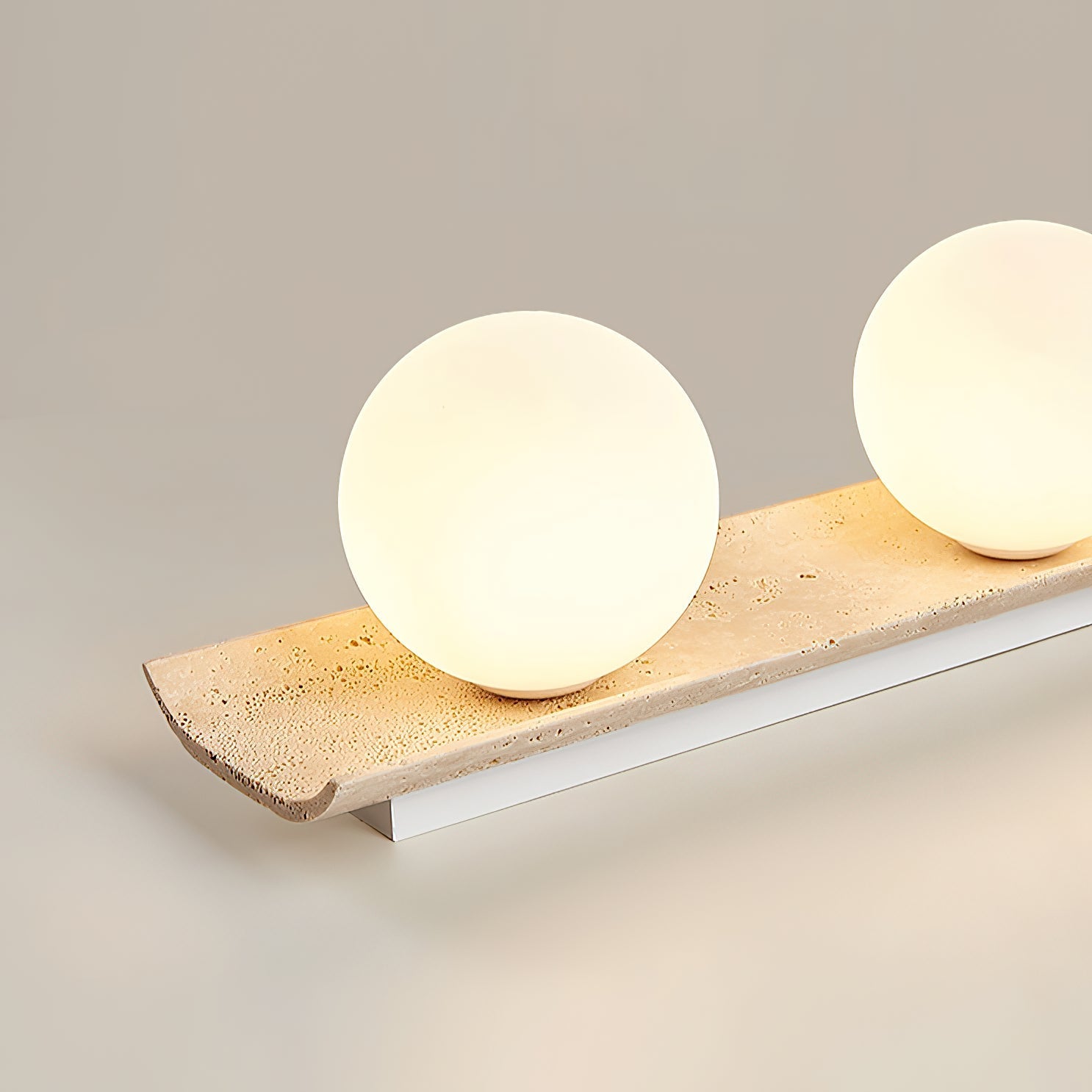 Bianca Globe Modern Minimalist Travertine Glass Ceiling Lamp - Neutralighting
