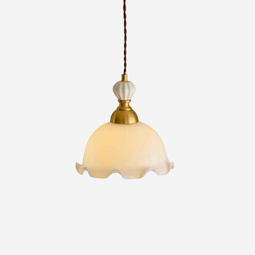 Pendant Lamp Wavy Edge Glass Shade Soft Glow Vintage Romantic - Neutralighting