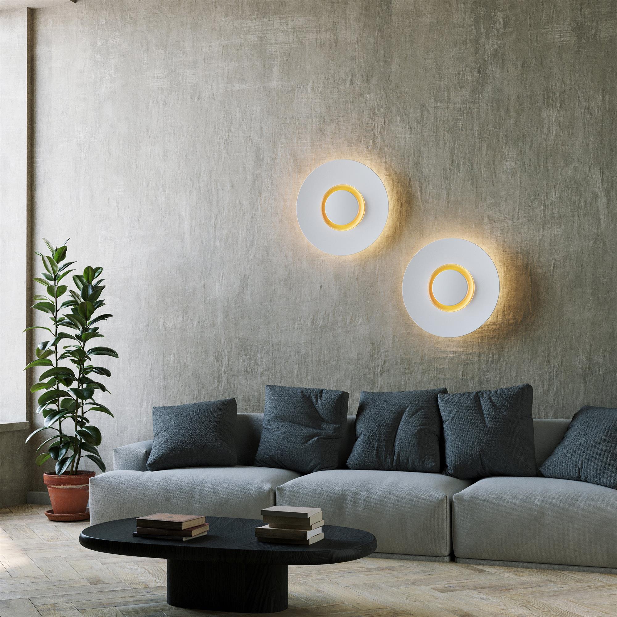 Wall Light Metal Halo Integrated LED Gold Ring Modern Minimalist - Neutralighting