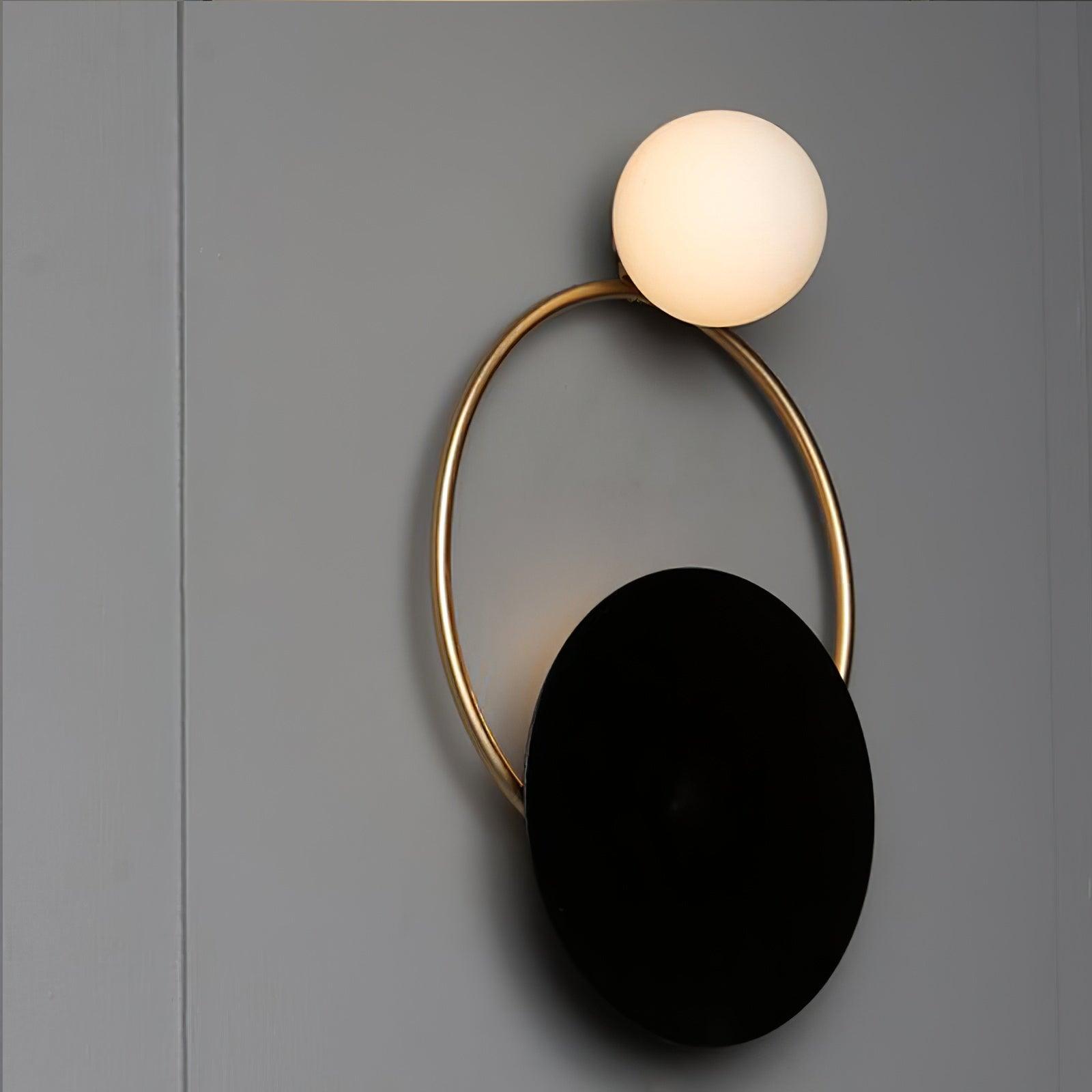 Arisha Modern LED Triple Rings Wall Lamp, Metal/Glass, Gold/Black, Bedroom - Neutralighting