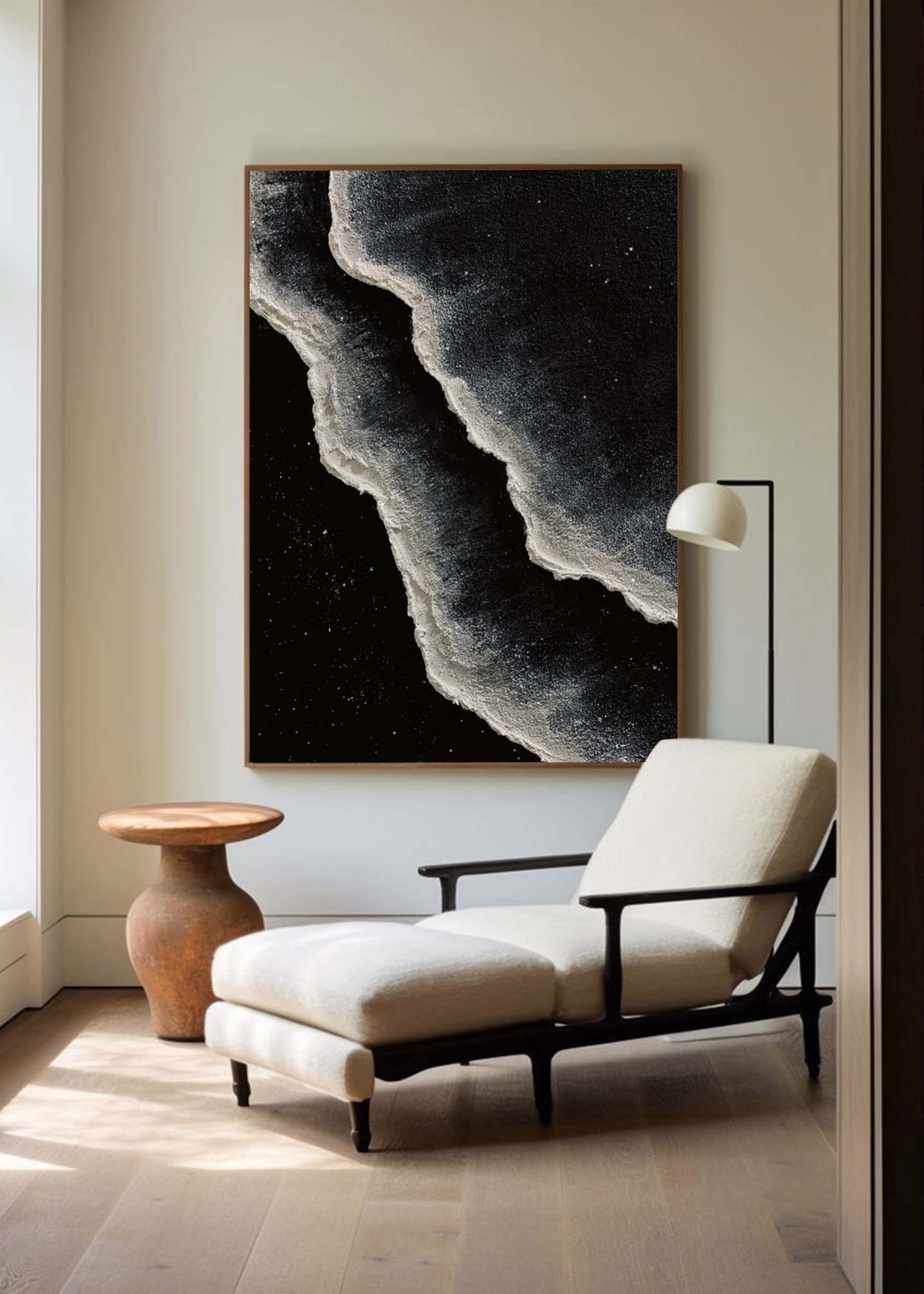 Black And White Seascape Painting