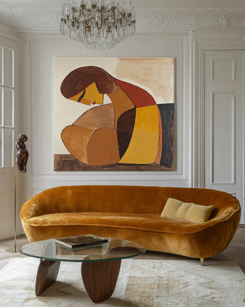 Figure in Warm Earth Tones Oil Painting