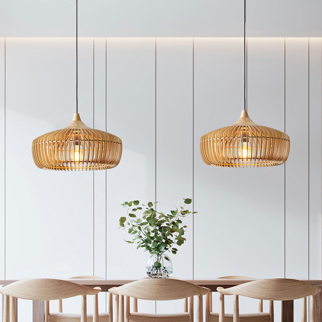 Muto Nordic Japanese Pendant Light Wood Bedroom/Living Room - Neutralighting