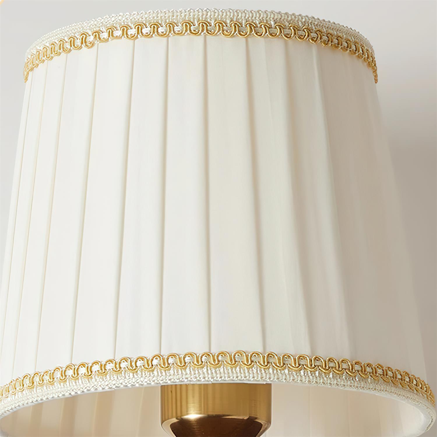 Wall Lamp Fabric Shade Modern Classic Gold Walnut Sconce Bedroom - Neutralighting