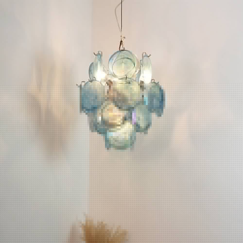 Aurora Chandelier Blue Murano Glass Disc Vintage