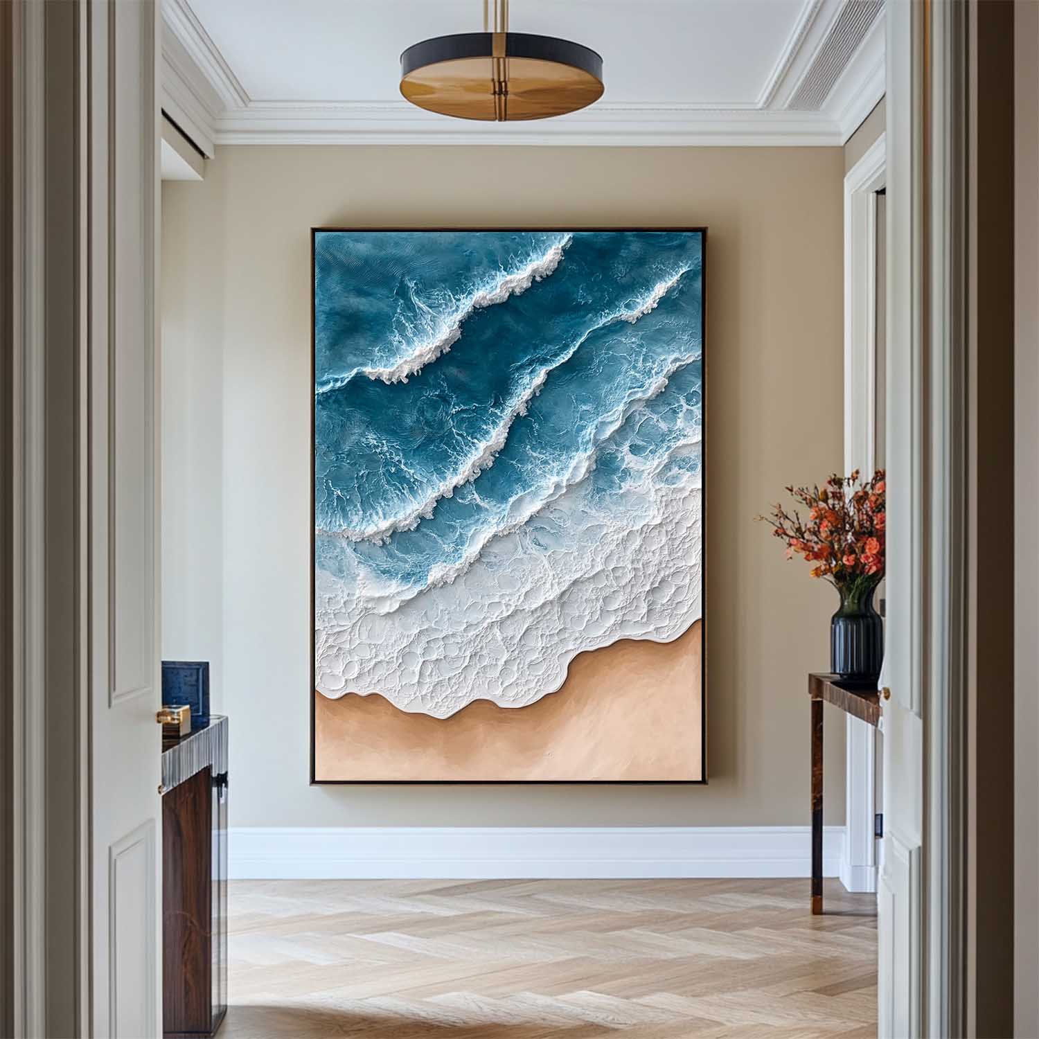 Blue And White Seascape Painting ABSV38 - Neutralighting