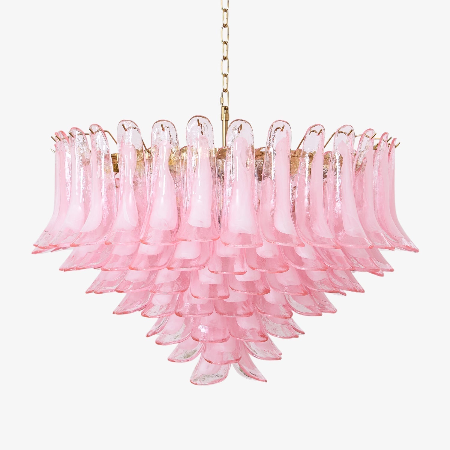 Aurora Chandelier Blush Pink Murano Glass Petals Elegant
