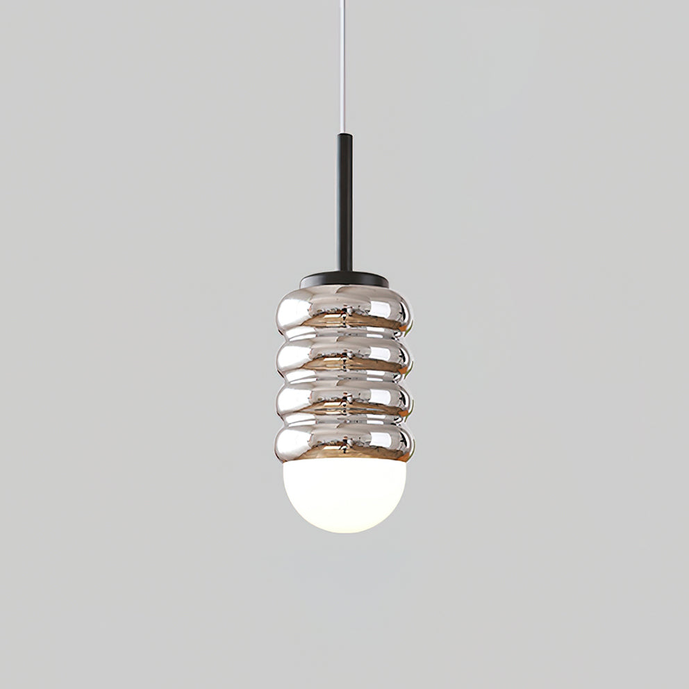 Pendant Light Ribbed Ceramic Brass Midcentury - Neutralighting