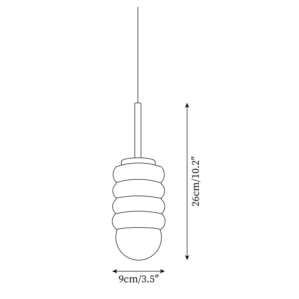 Pendant Light Ribbed Ceramic Brass Midcentury - Neutralighting