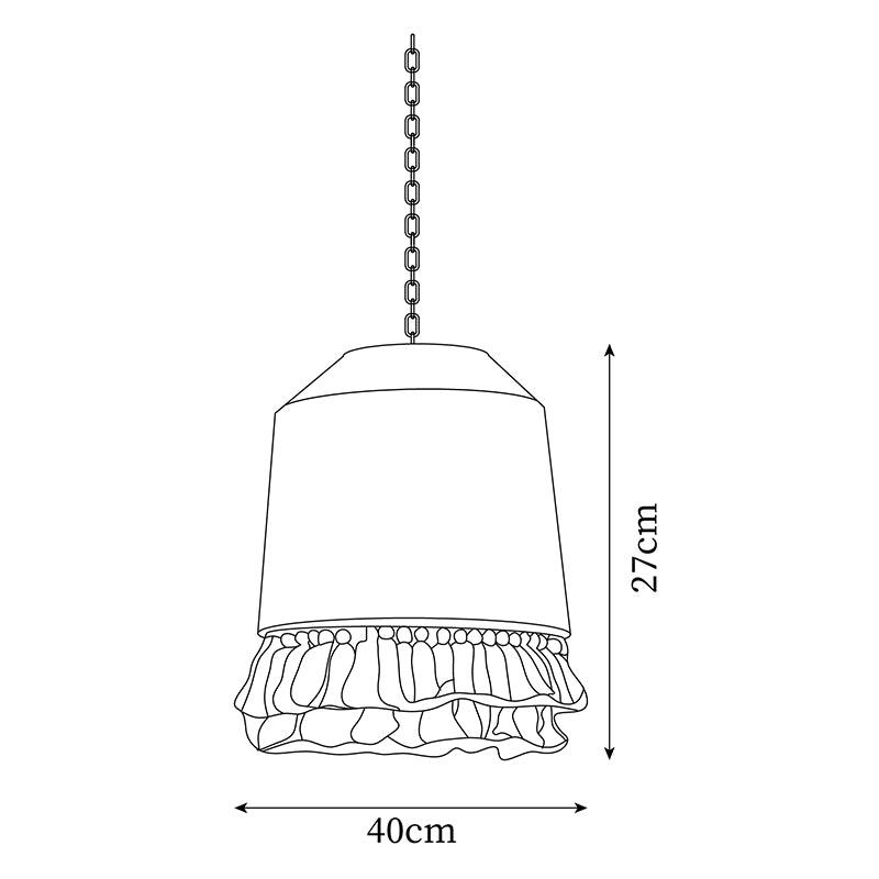 Pendant Lamp Cotton Yarn Shade Ruffled Fringe Boho Handmade - Neutralighting