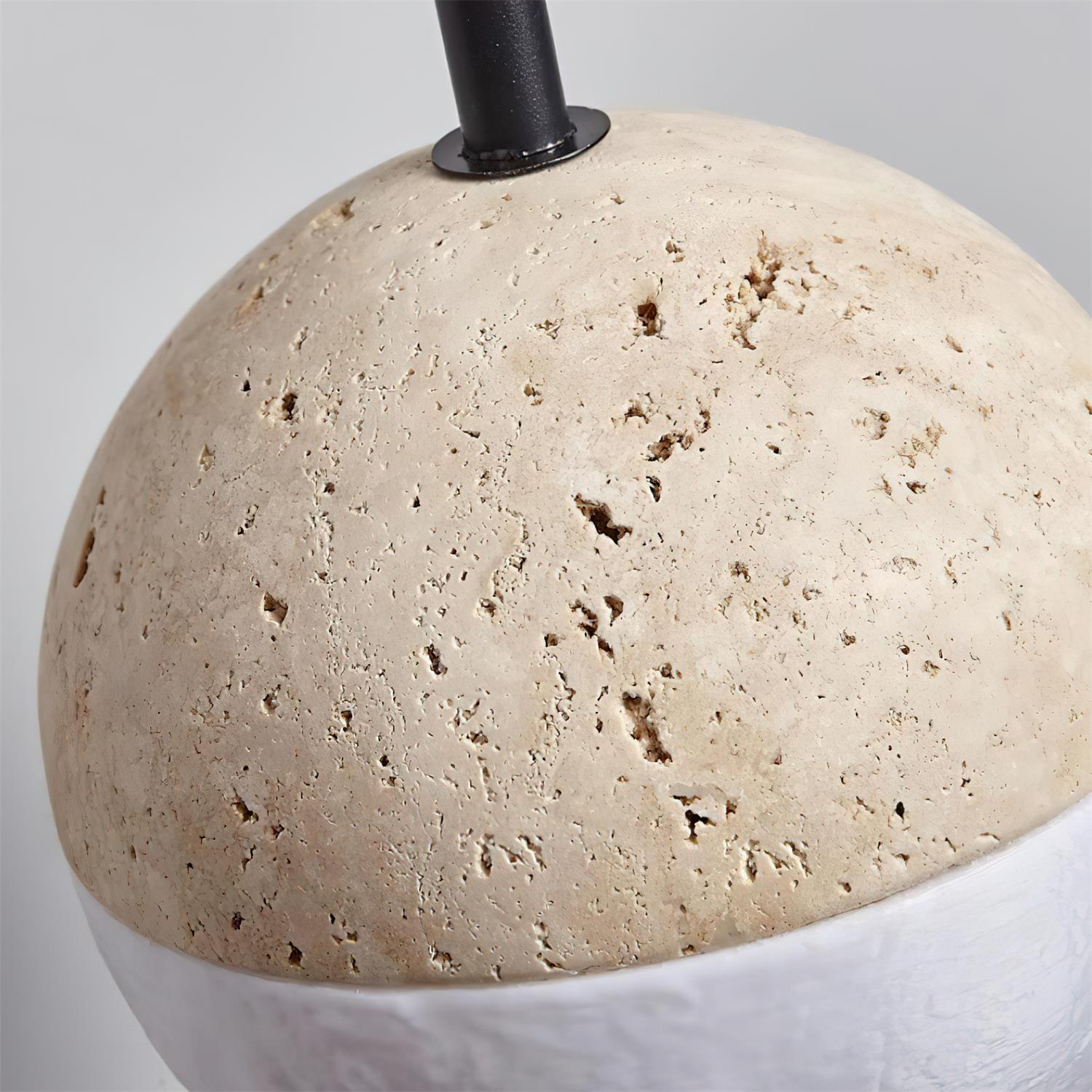 Ritta Wall Lamp Travertine & Acrylic Hemisphere - Neutralighting
