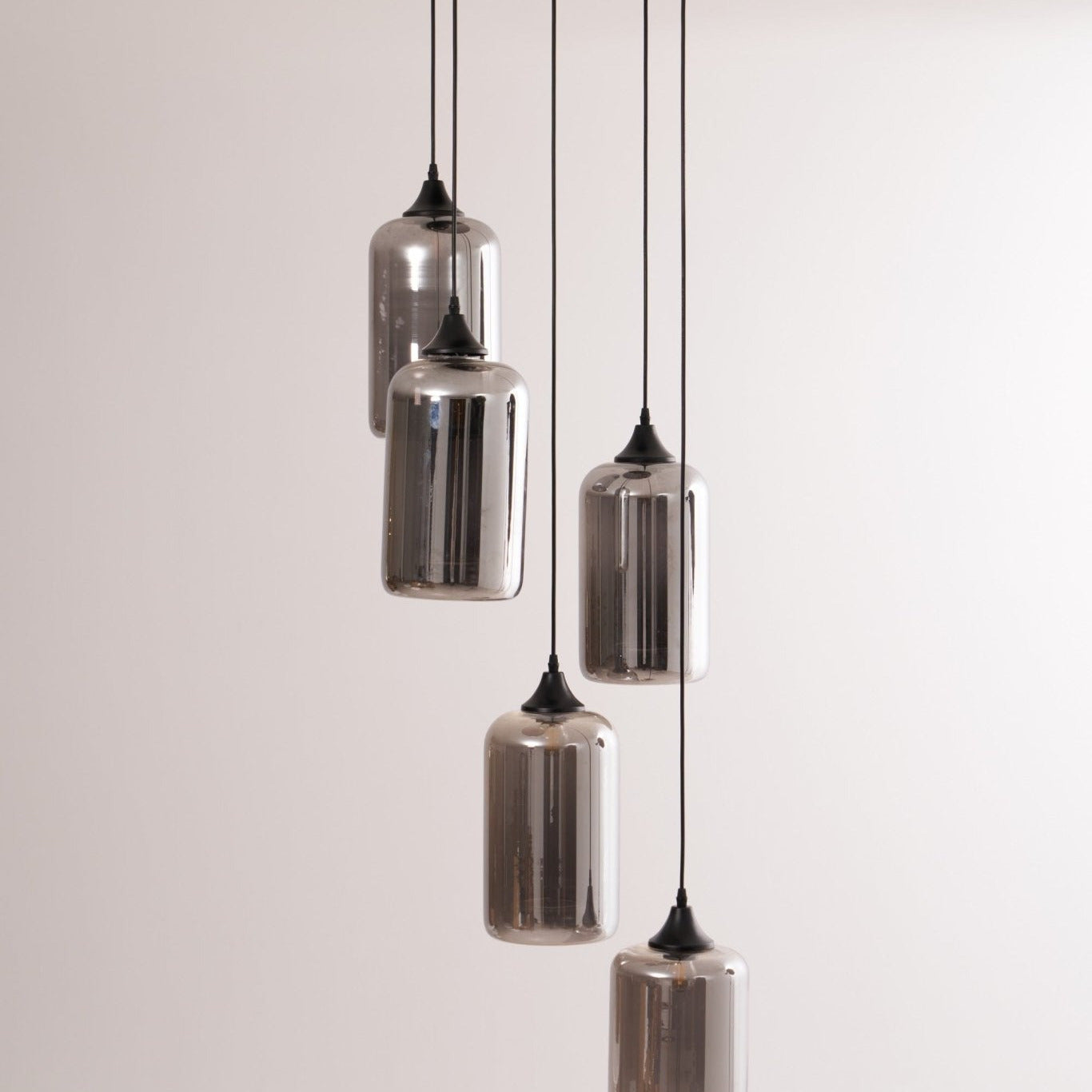 June Minimalist Bottle Glass Pendant Light Smoke Gray - Neutralighting