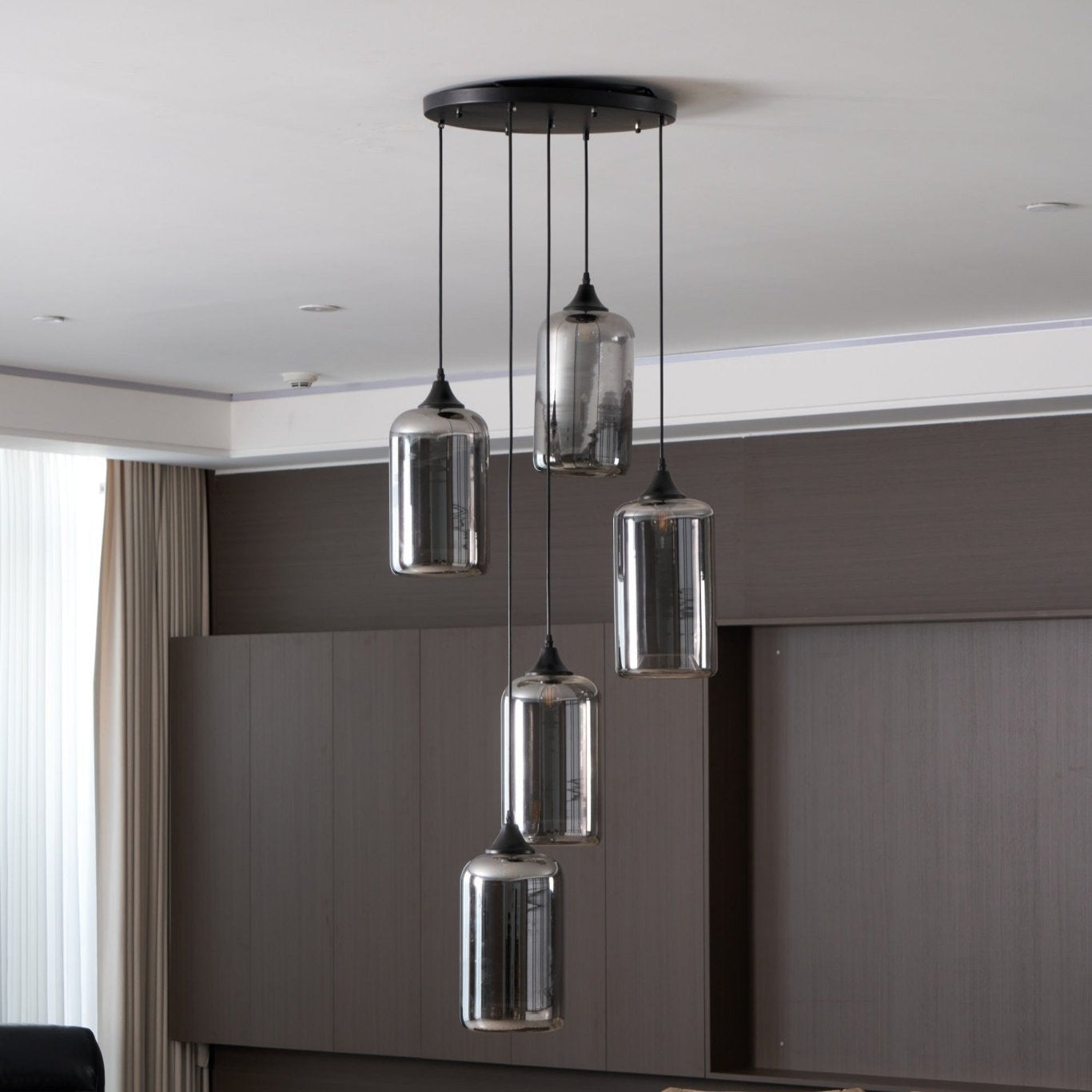 June Minimalist Bottle Glass Pendant Light Smoke Gray - Neutralighting