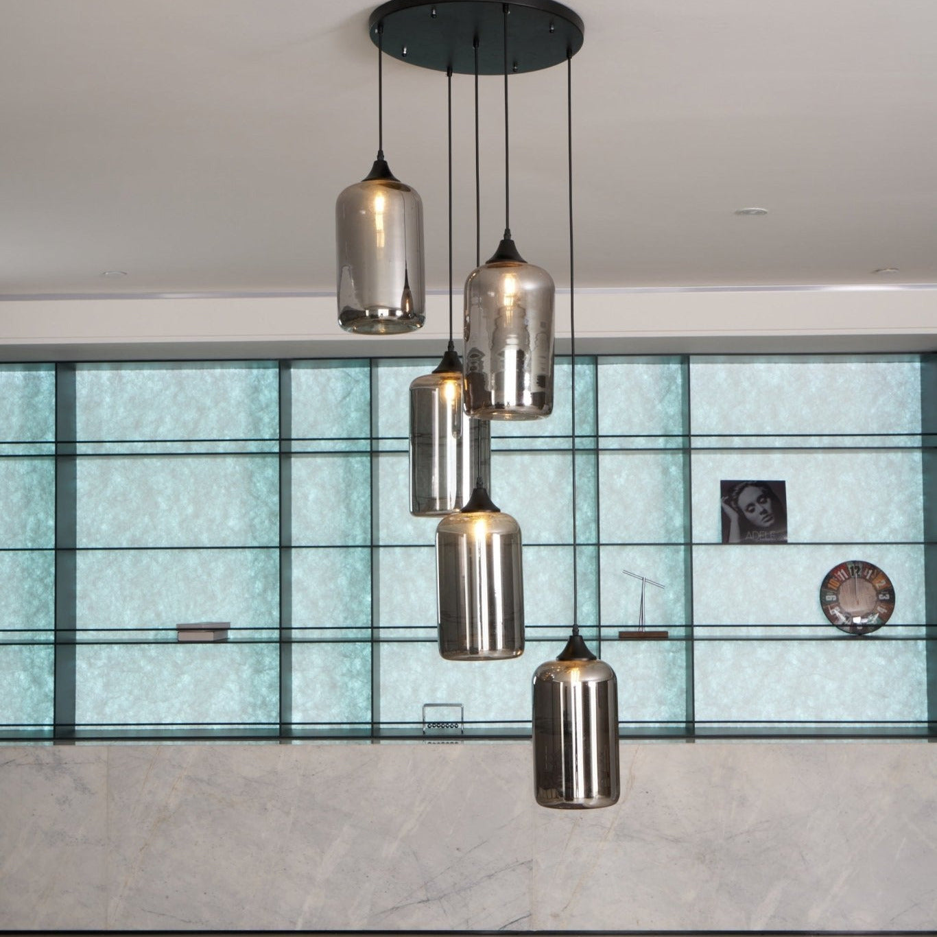 June Minimalist Bottle Glass Pendant Light Smoke Gray - Neutralighting