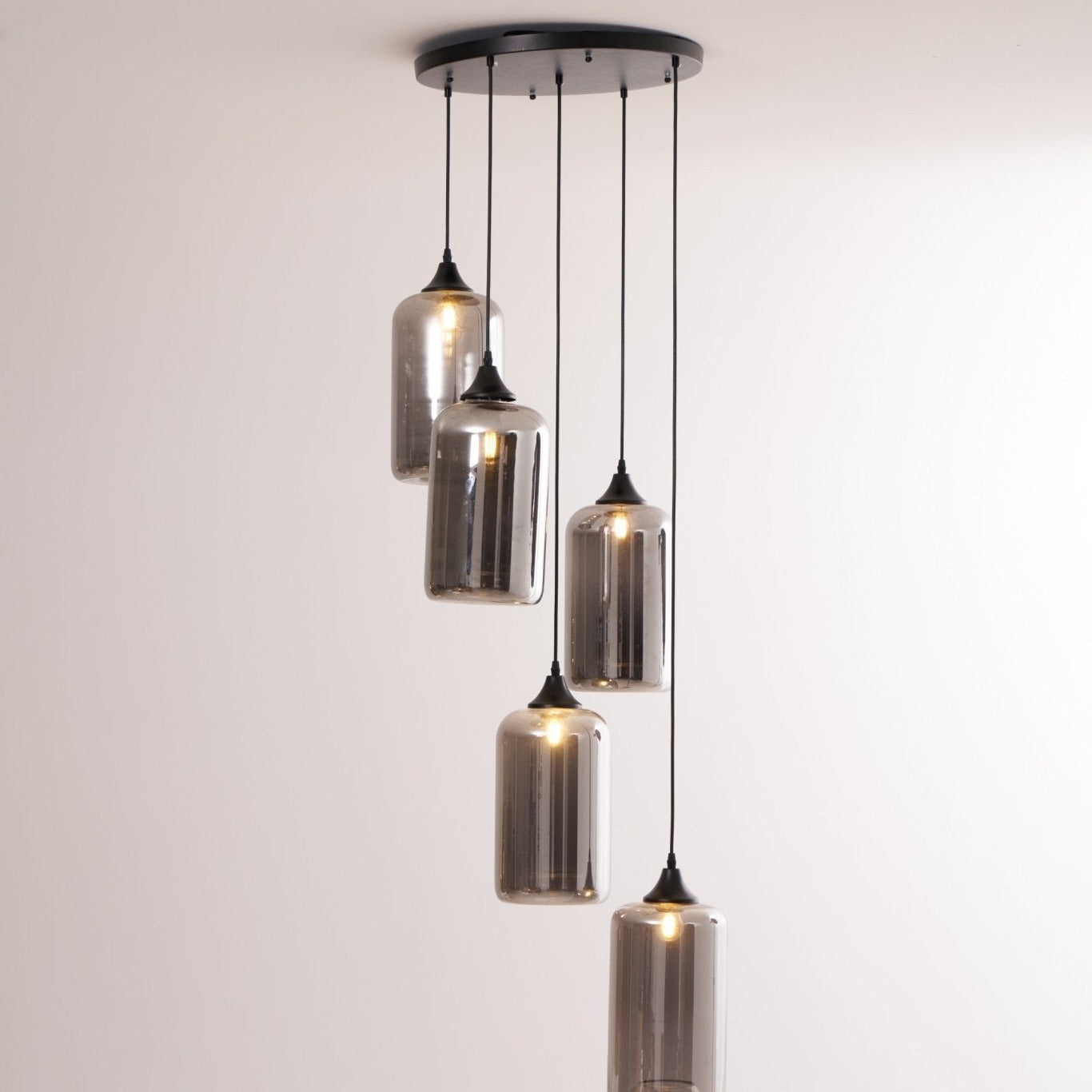 June Minimalist Bottle Glass Pendant Light Smoke Gray - Neutralighting