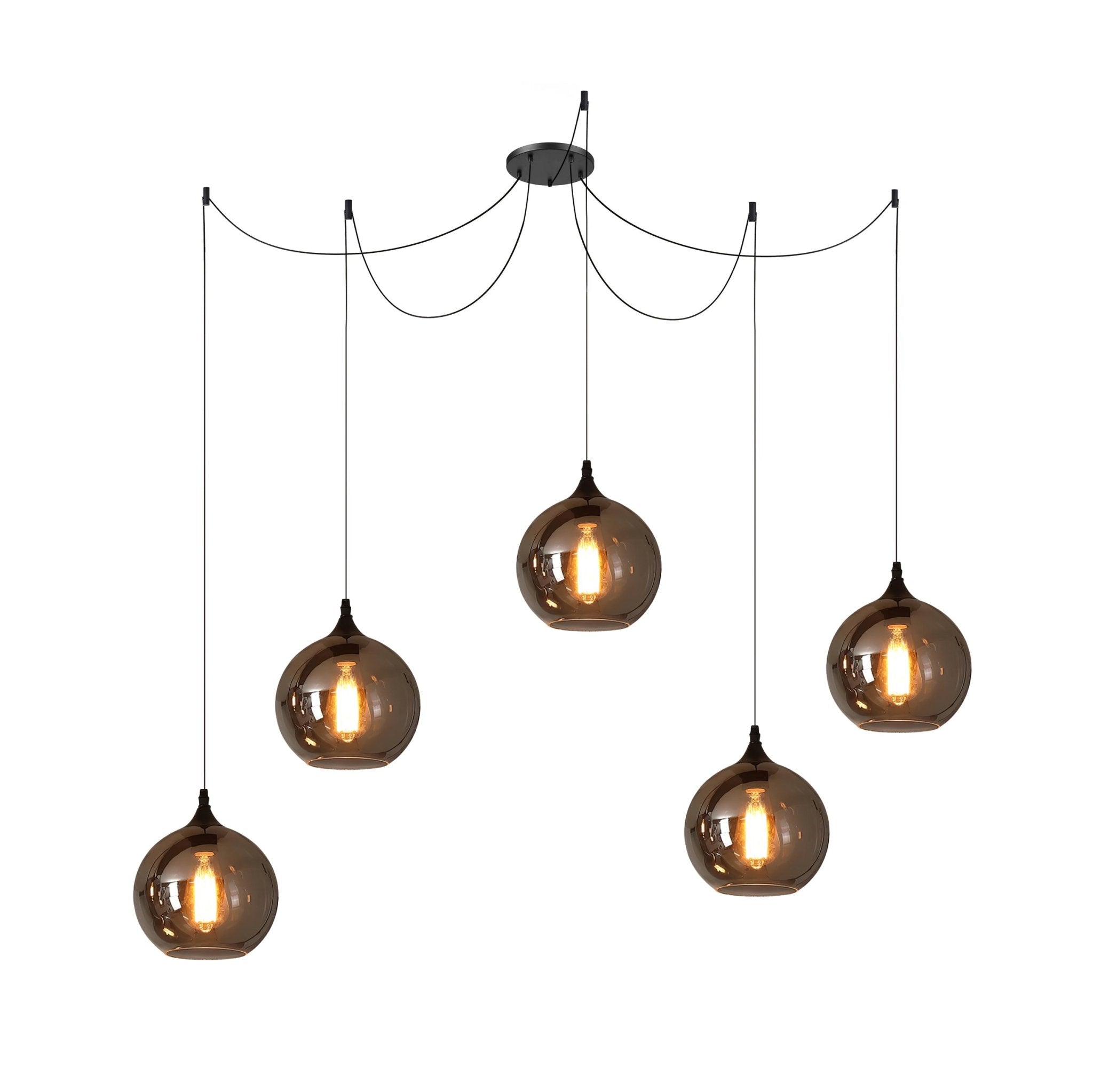 June Minimalist Bottle Glass Pendant Light Smoke Gray - Neutralighting