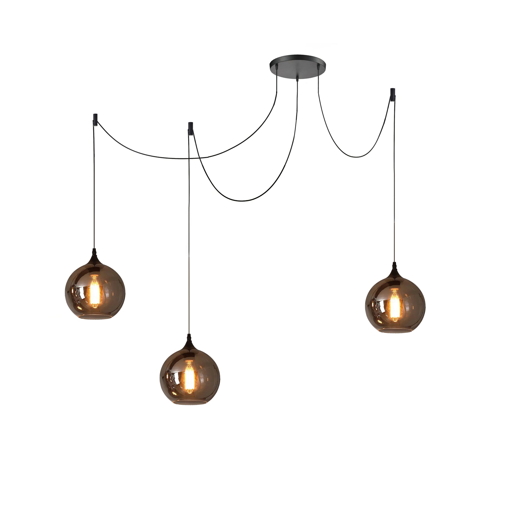 June Minimalist Bottle Glass Pendant Light Smoke Gray - Neutralighting