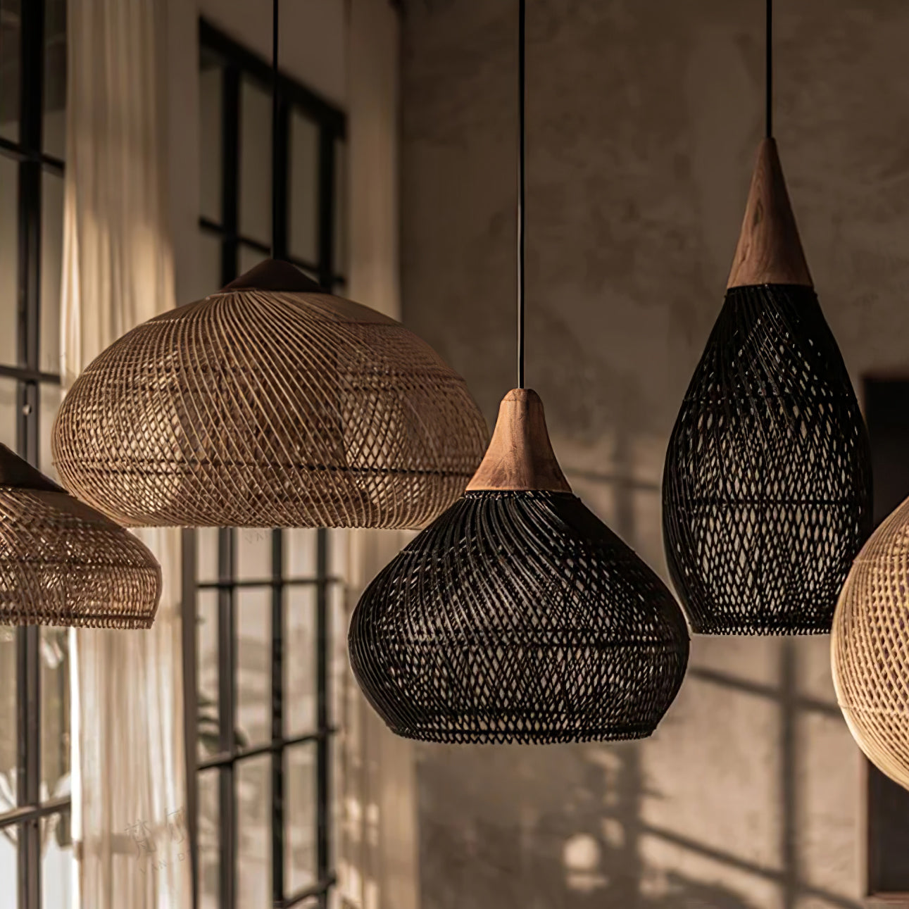 Evelyn Braided Rattan Livingroom Pendant Lamp - Neutralighting