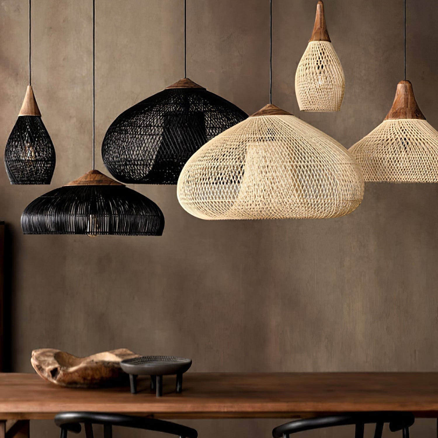 Evelyn Braided Rattan Livingroom Pendant Lamp - Neutralighting