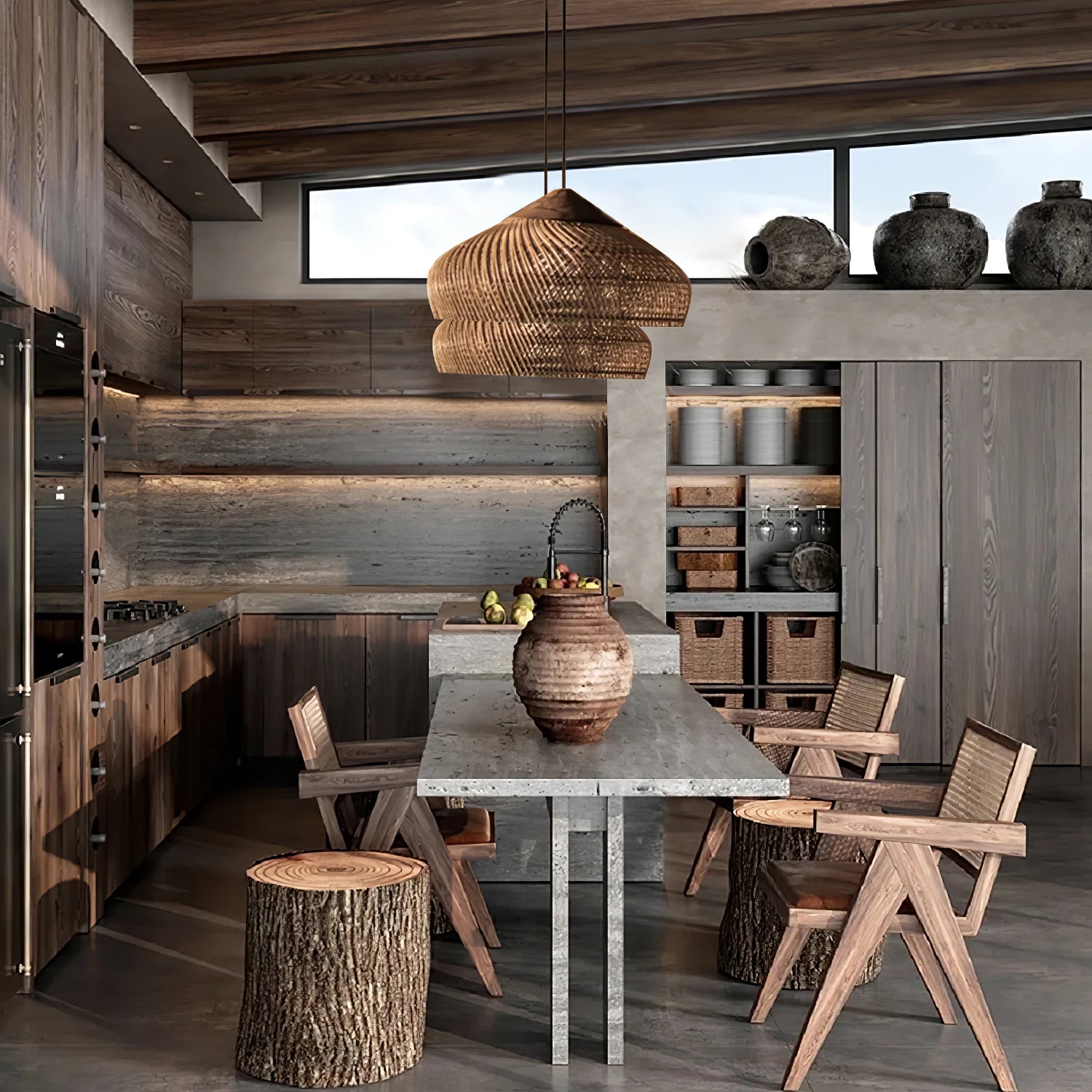 Evelyn Braided Rattan Livingroom Pendant Lamp - Neutralighting