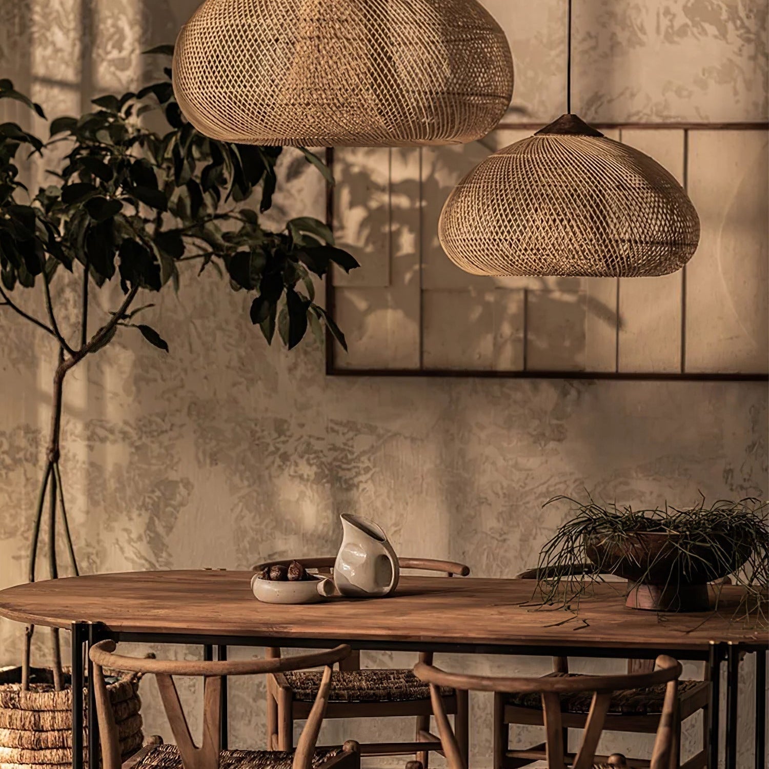 Evelyn Braided Rattan Livingroom Pendant Lamp - Neutralighting