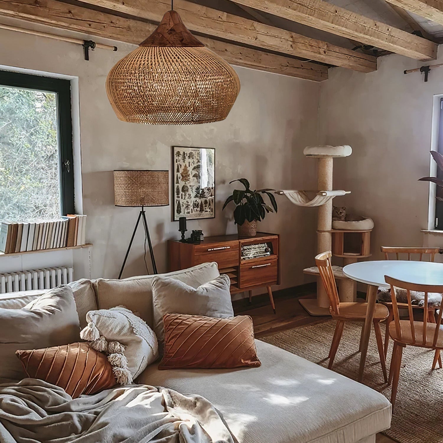 Evelyn Braided Rattan Livingroom Pendant Lamp - Neutralighting