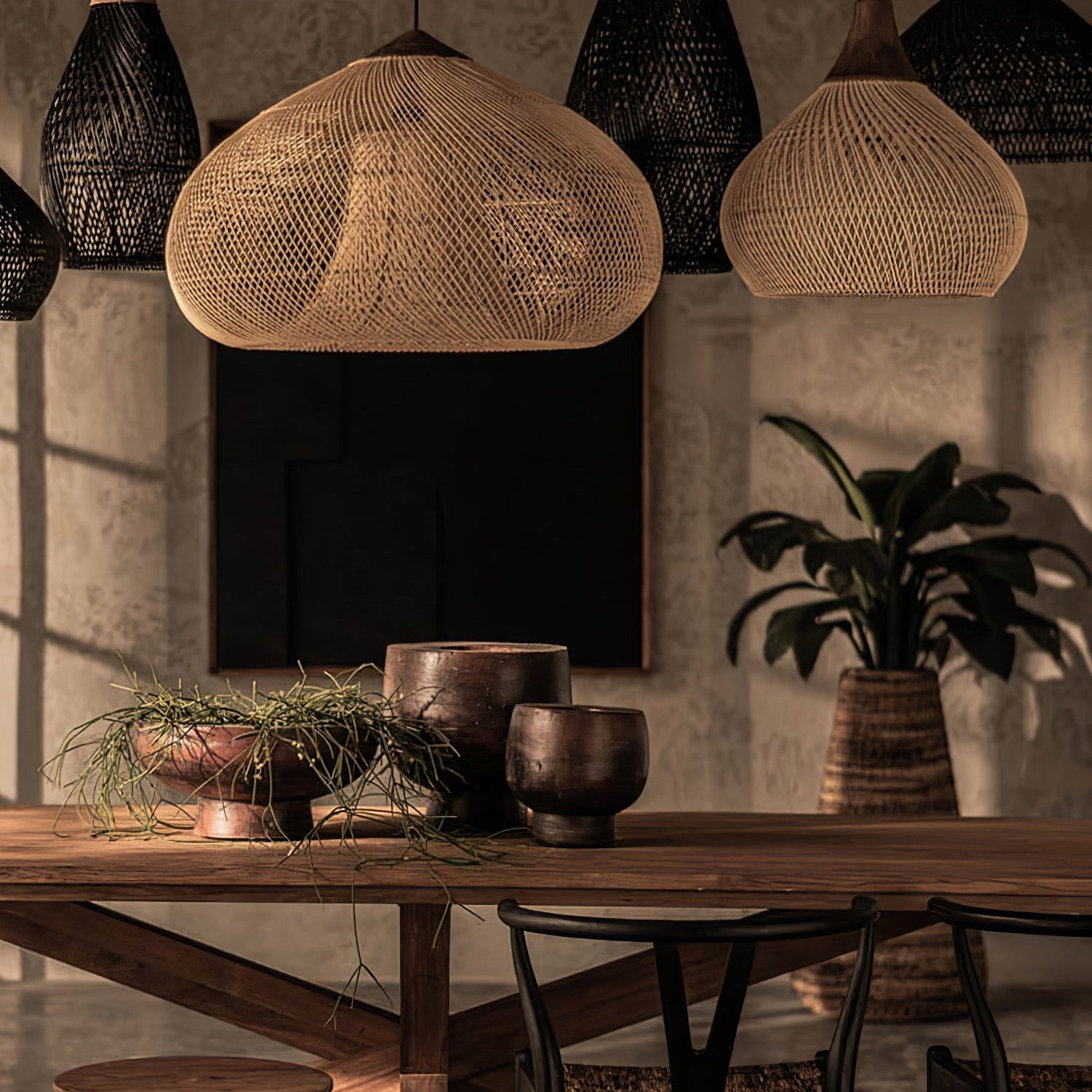 Evelyn Braided Rattan Livingroom Pendant Lamp - Neutralighting