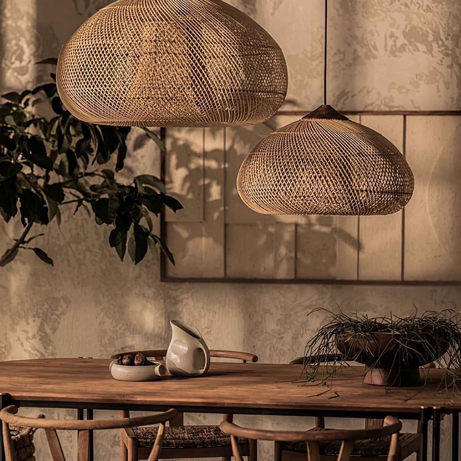 Evelyn Braided Rattan Livingroom Pendant Lamp - Neutralighting