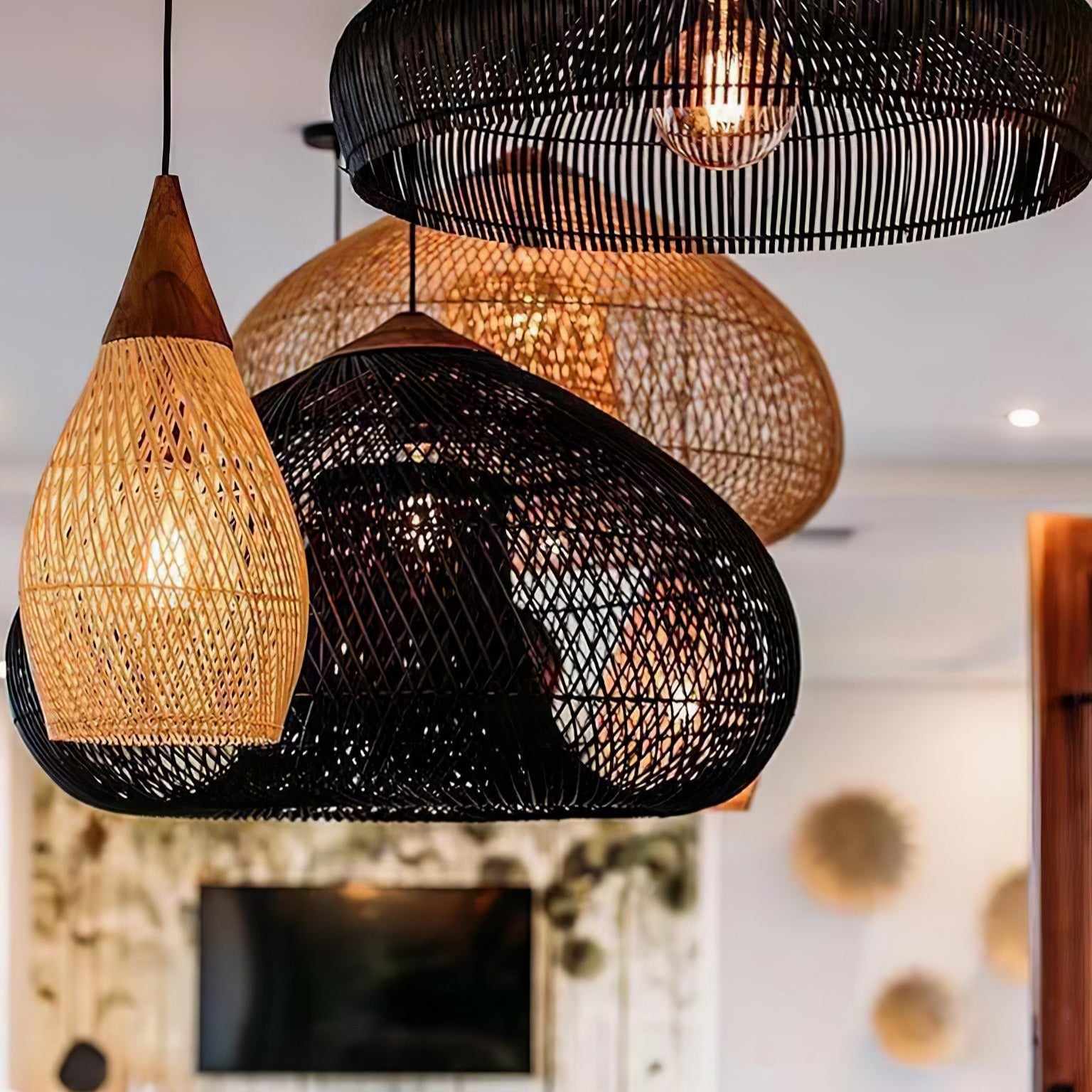 Evelyn Braided Rattan Livingroom Pendant Lamp - Neutralighting