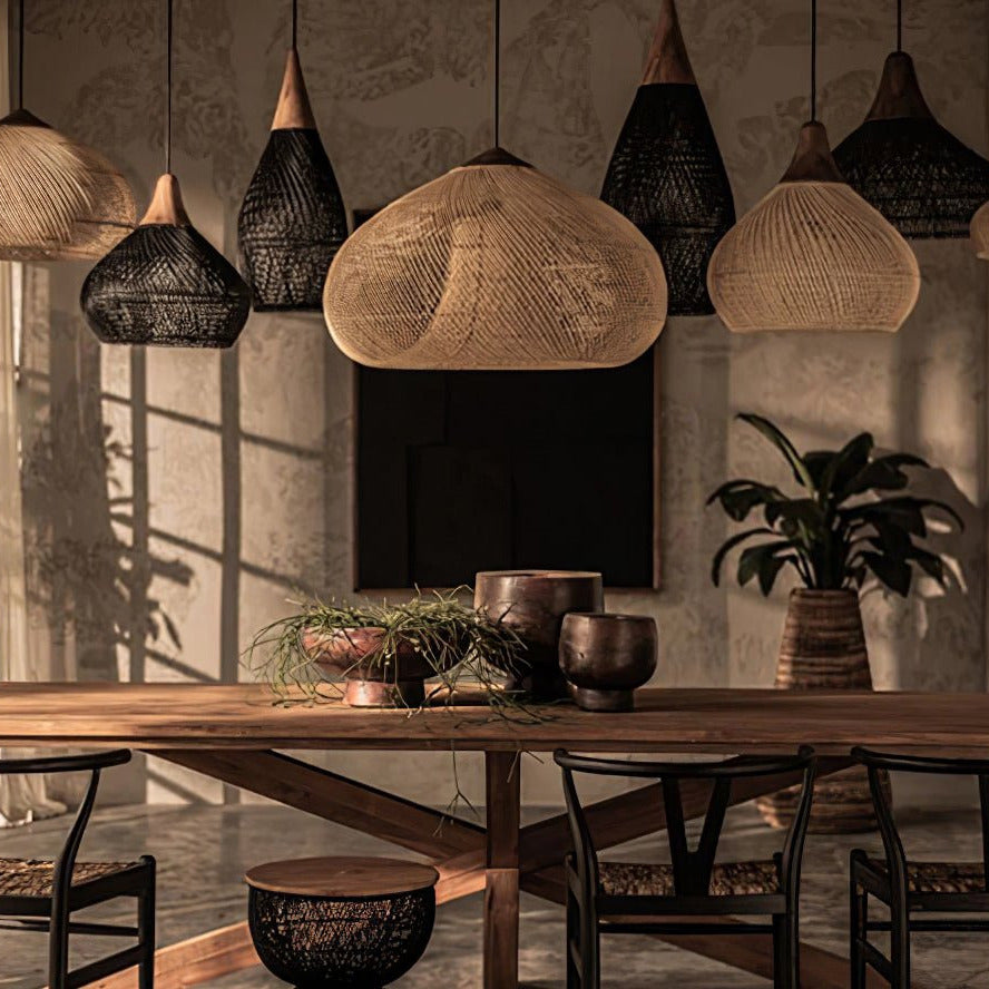 Evelyn Braided Rattan Livingroom Pendant Lamp - Neutralighting