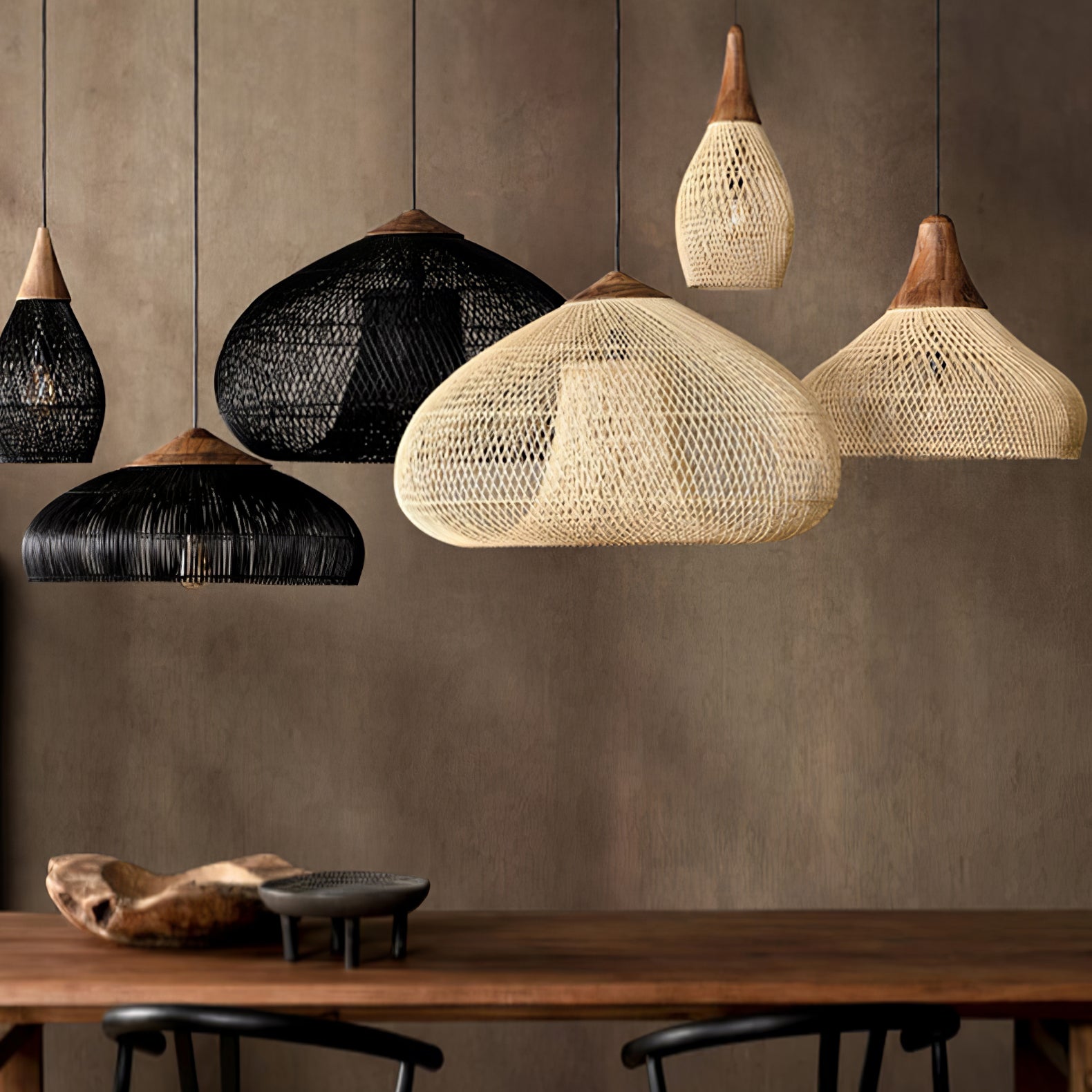 Evelyn Braided Rattan Livingroom Pendant Lamp - Neutralighting