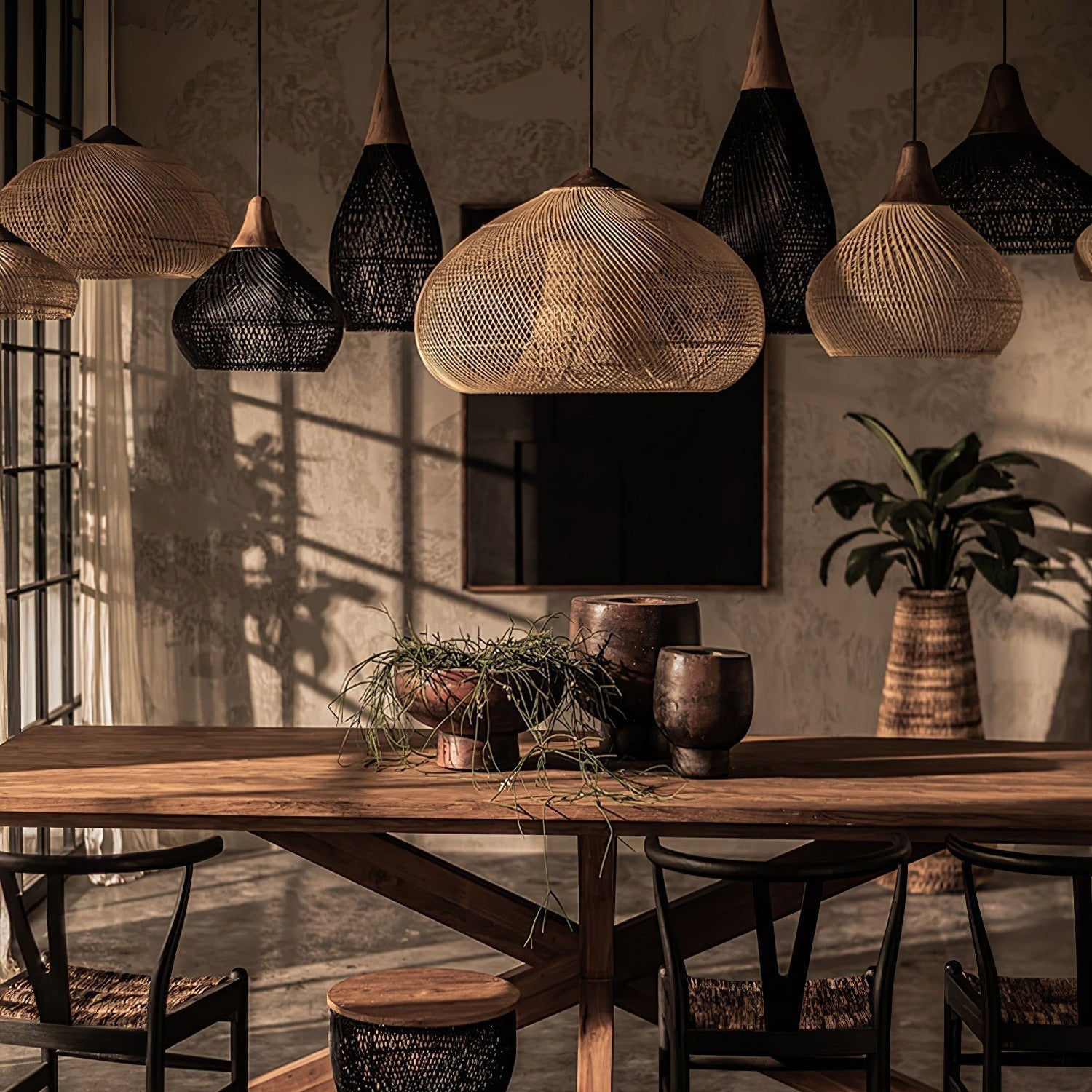 Evelyn Braided Rattan Livingroom Pendant Lamp - Neutralighting