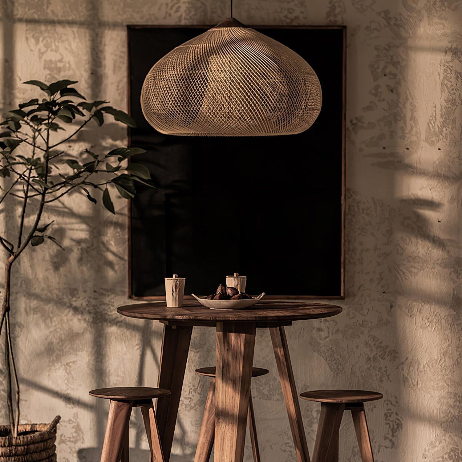Evelyn Braided Rattan Livingroom Pendant Lamp - Neutralighting