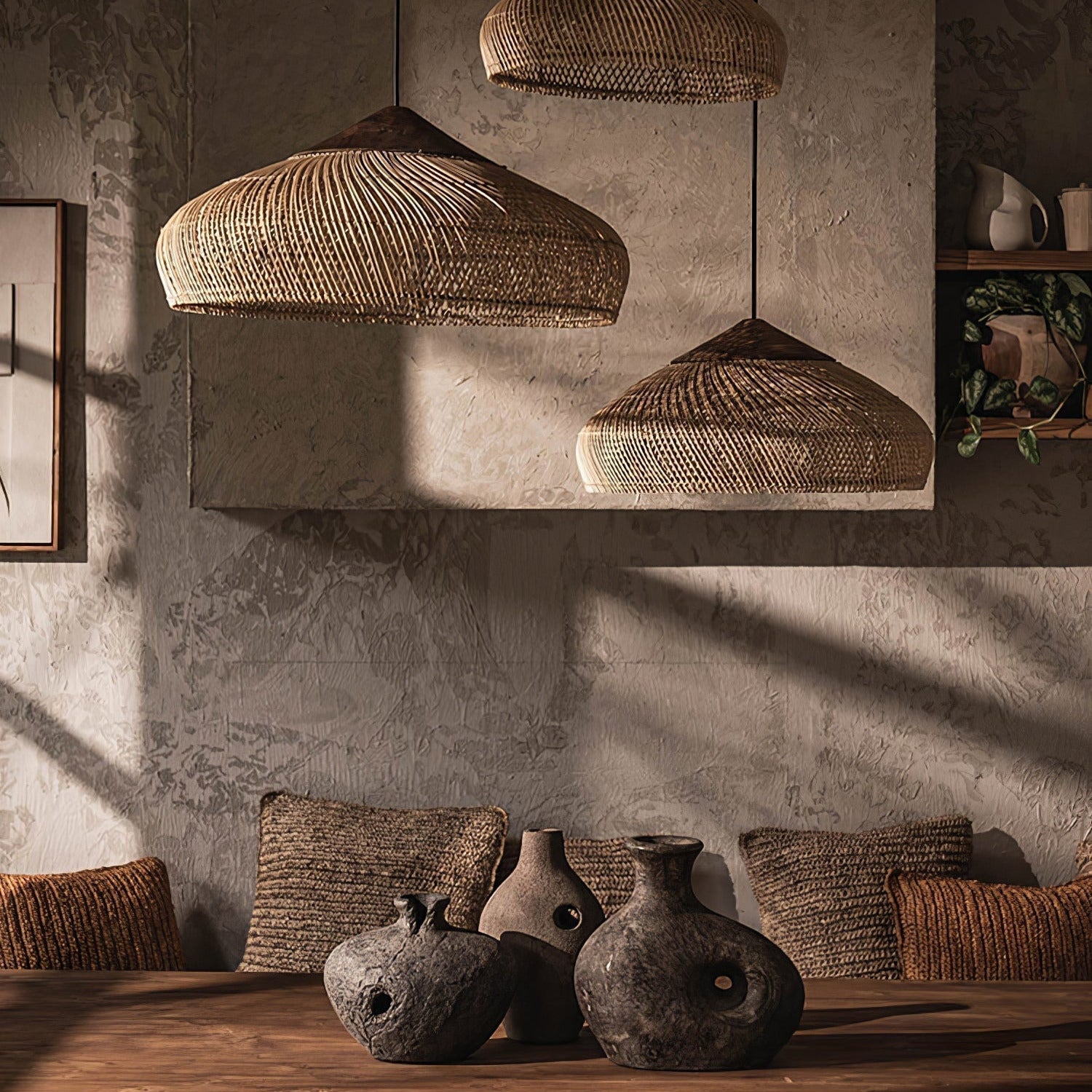 Evelyn Braided Rattan Livingroom Pendant Lamp - Neutralighting